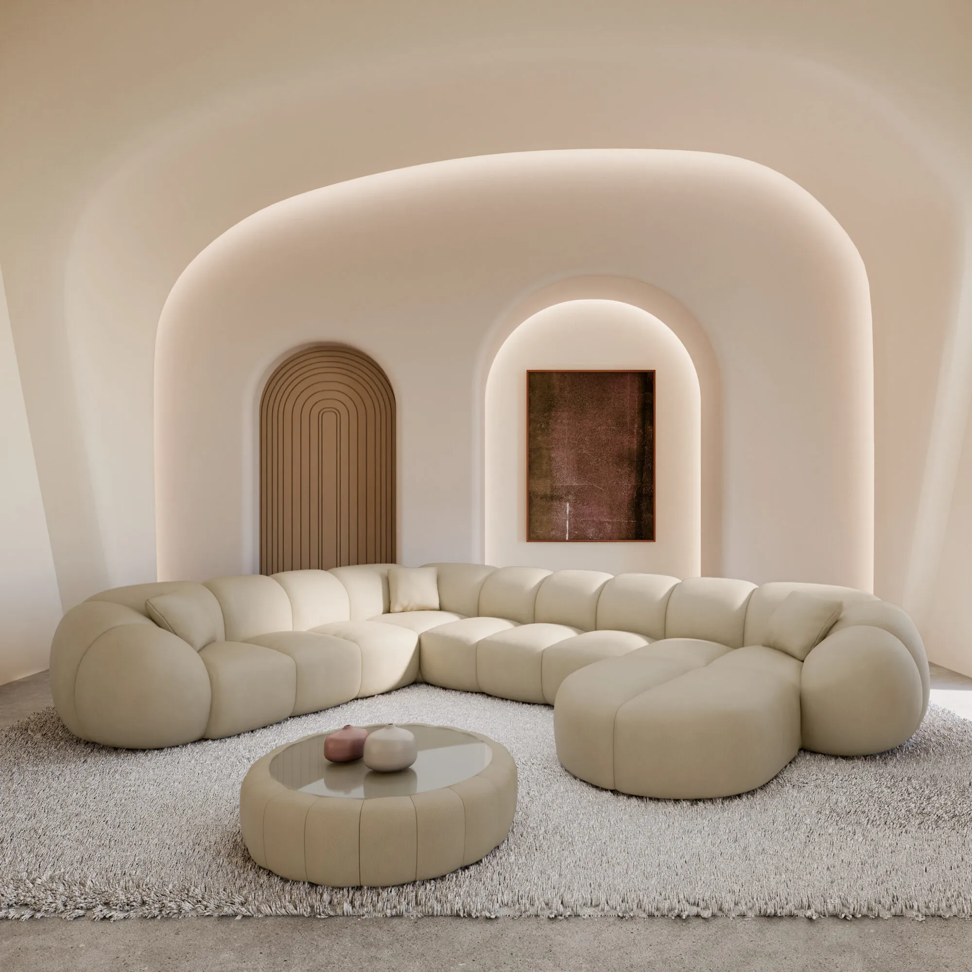 Kunstleder U-Form XXL Wohnlandschaft Savira – Bild 5