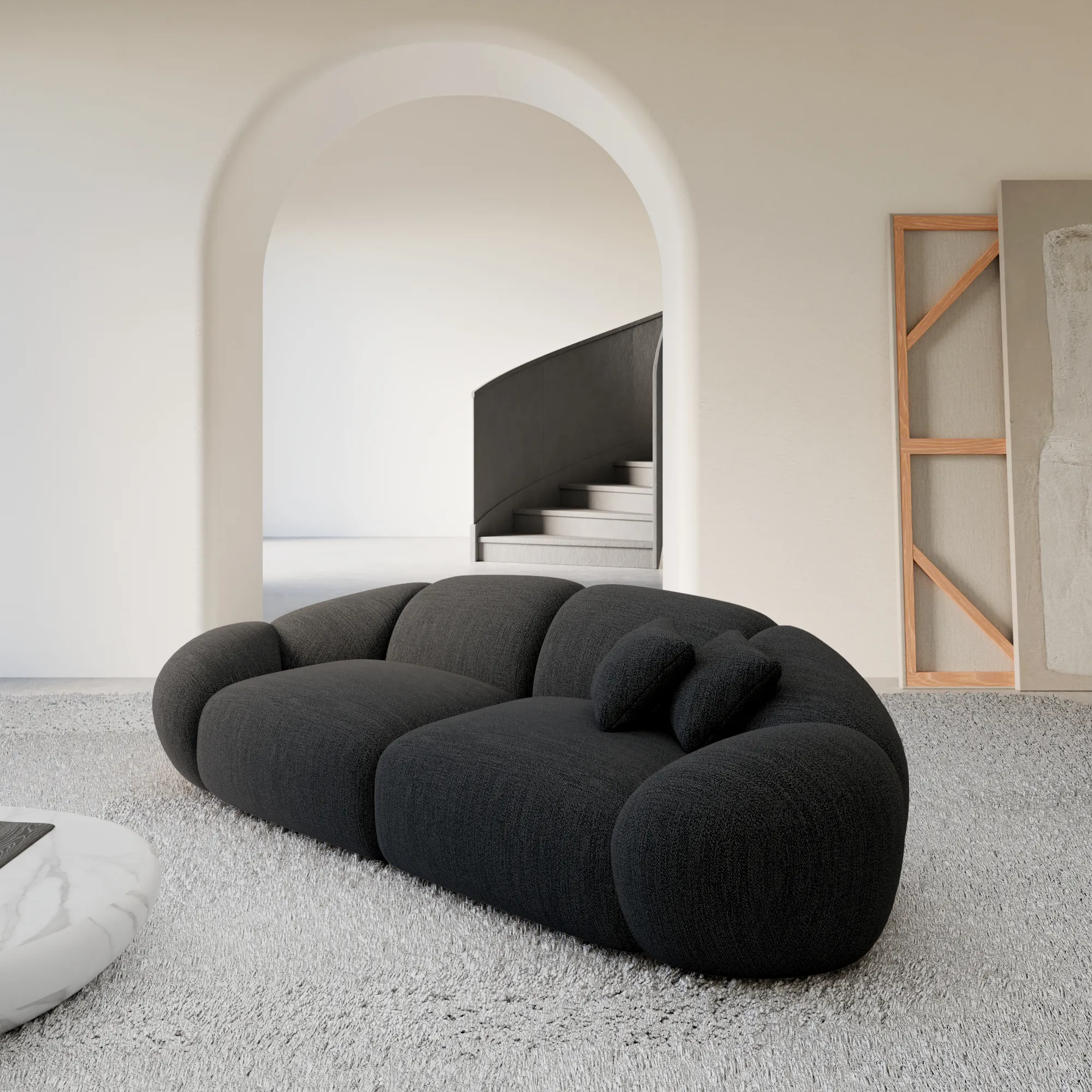 Strukturstoff 2-Sitzer Couch Solira – Bild 2