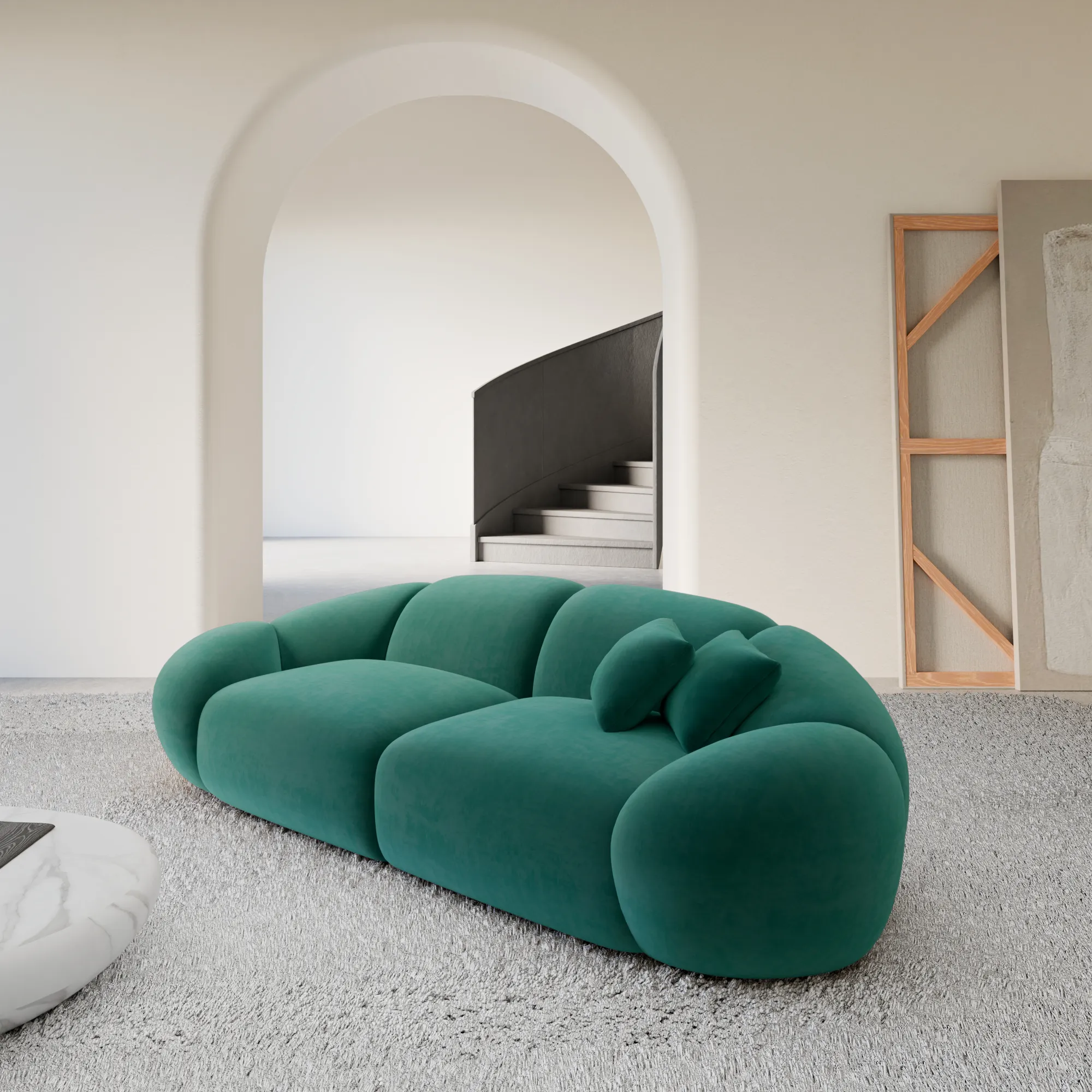 Samtstoff 2-Sitzer Couch Solira – Bild 4