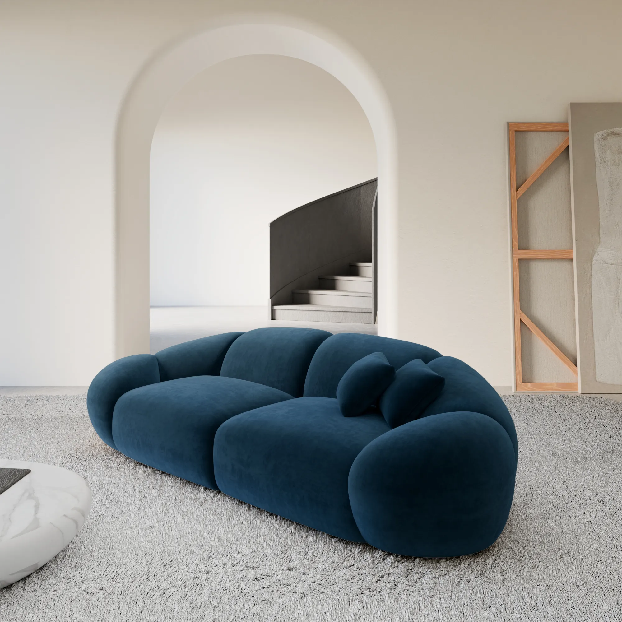 Samtstoff 2-Sitzer Couch Solira – Bild 6