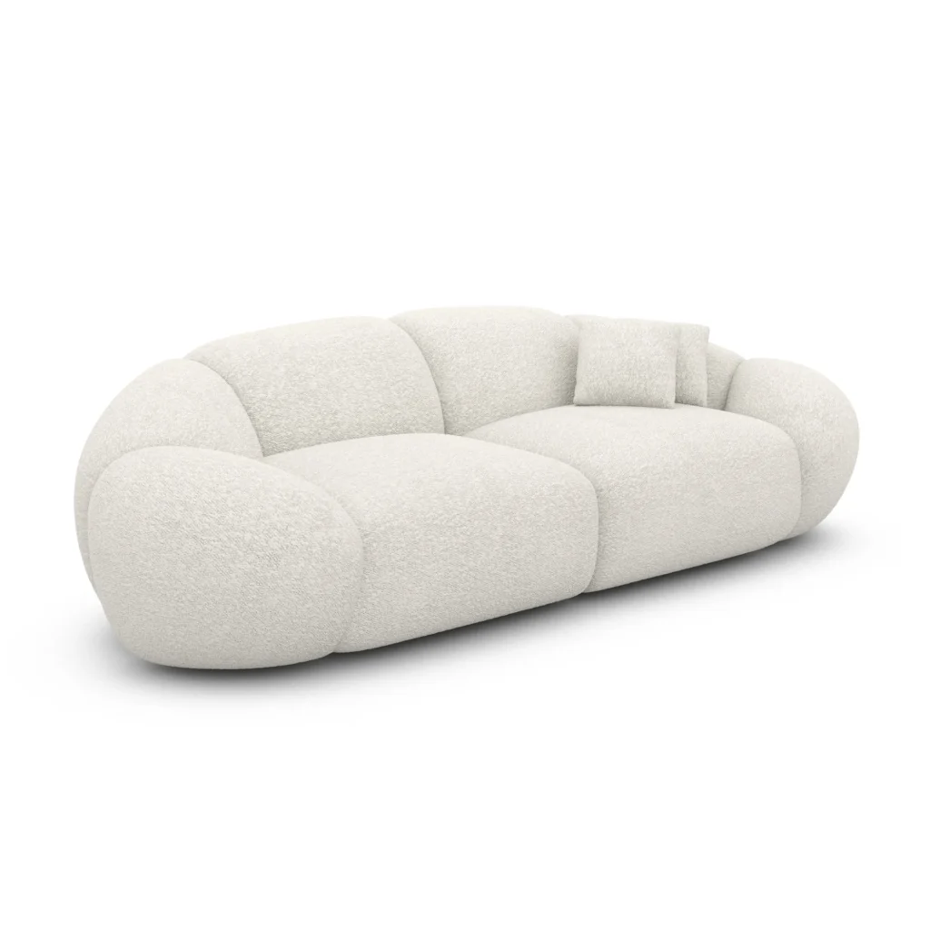 Bouclé 3-Sitzer Couch Solira