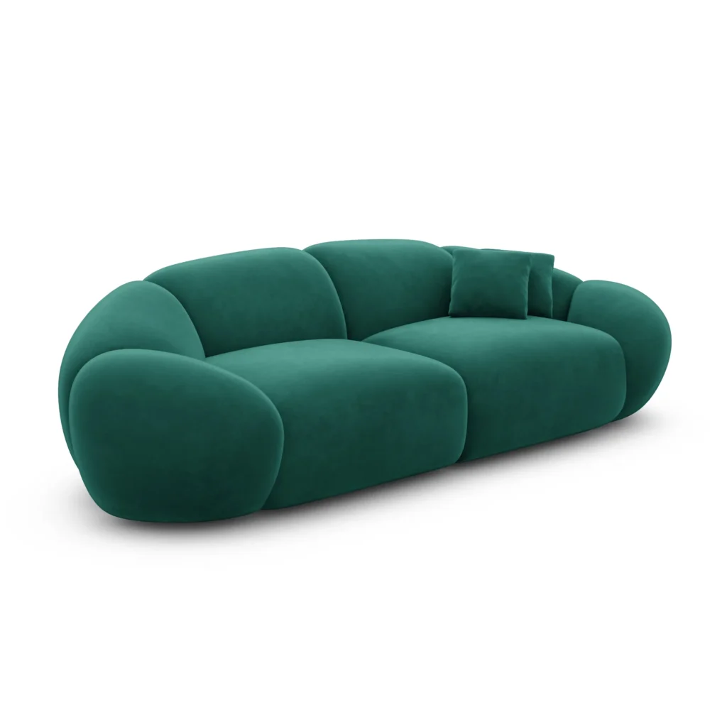 Samtstoff 3-Sitzer Couch Solira
