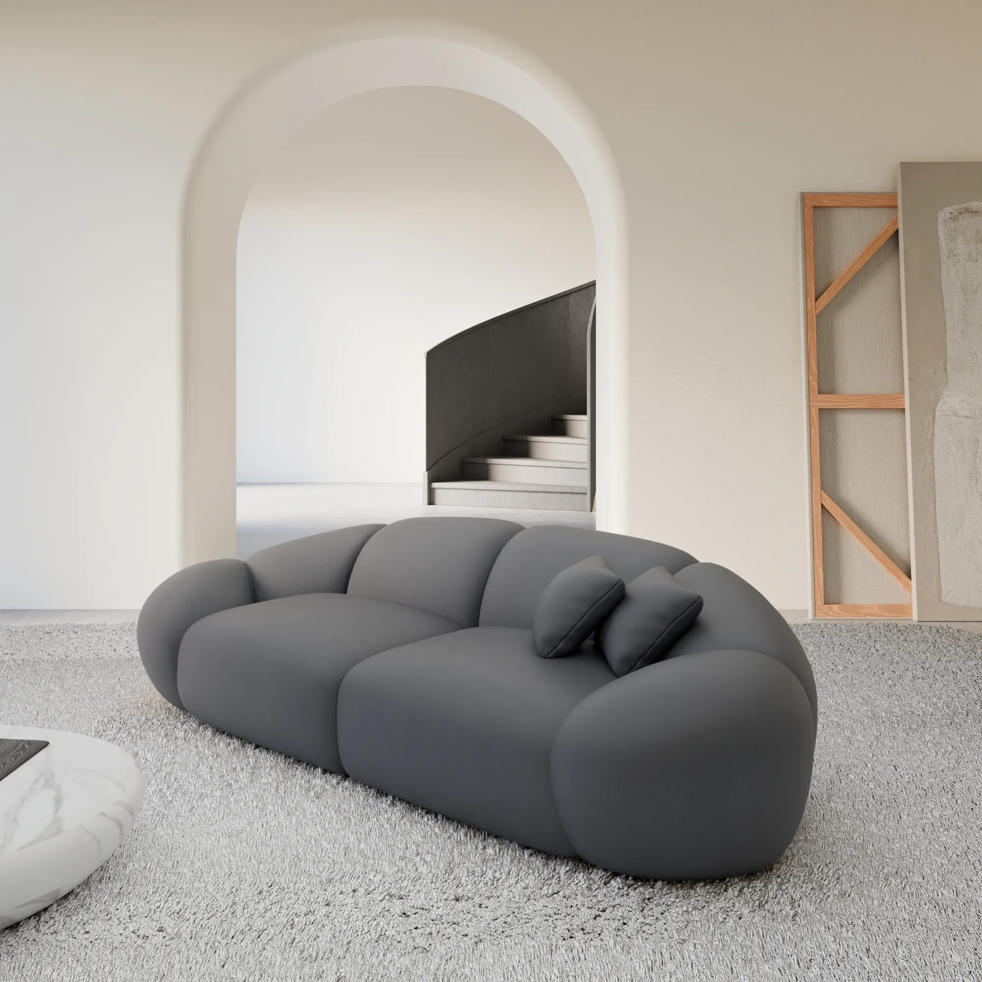 Echtleder 3-Sitzer Couch Solira – Bild 6
