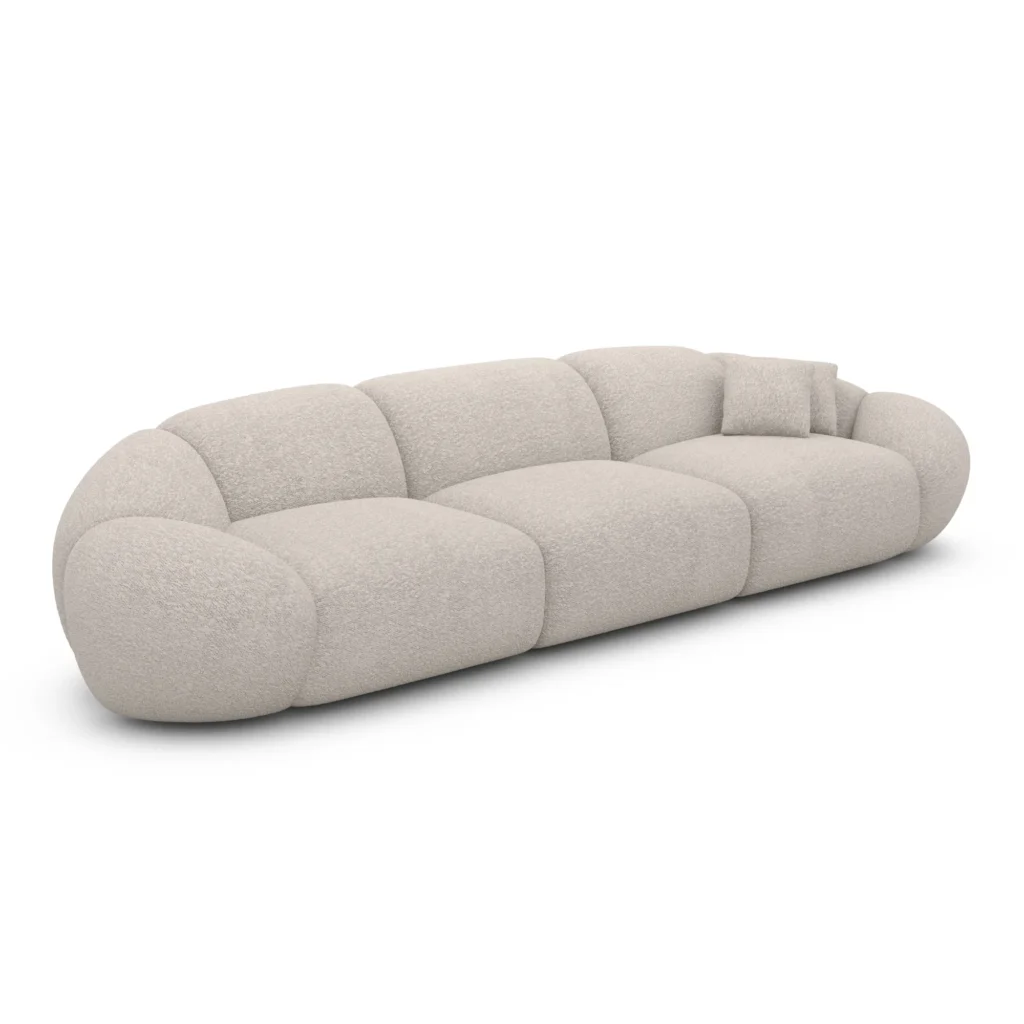 Bouclé 4-Sitzer Couch Solira
