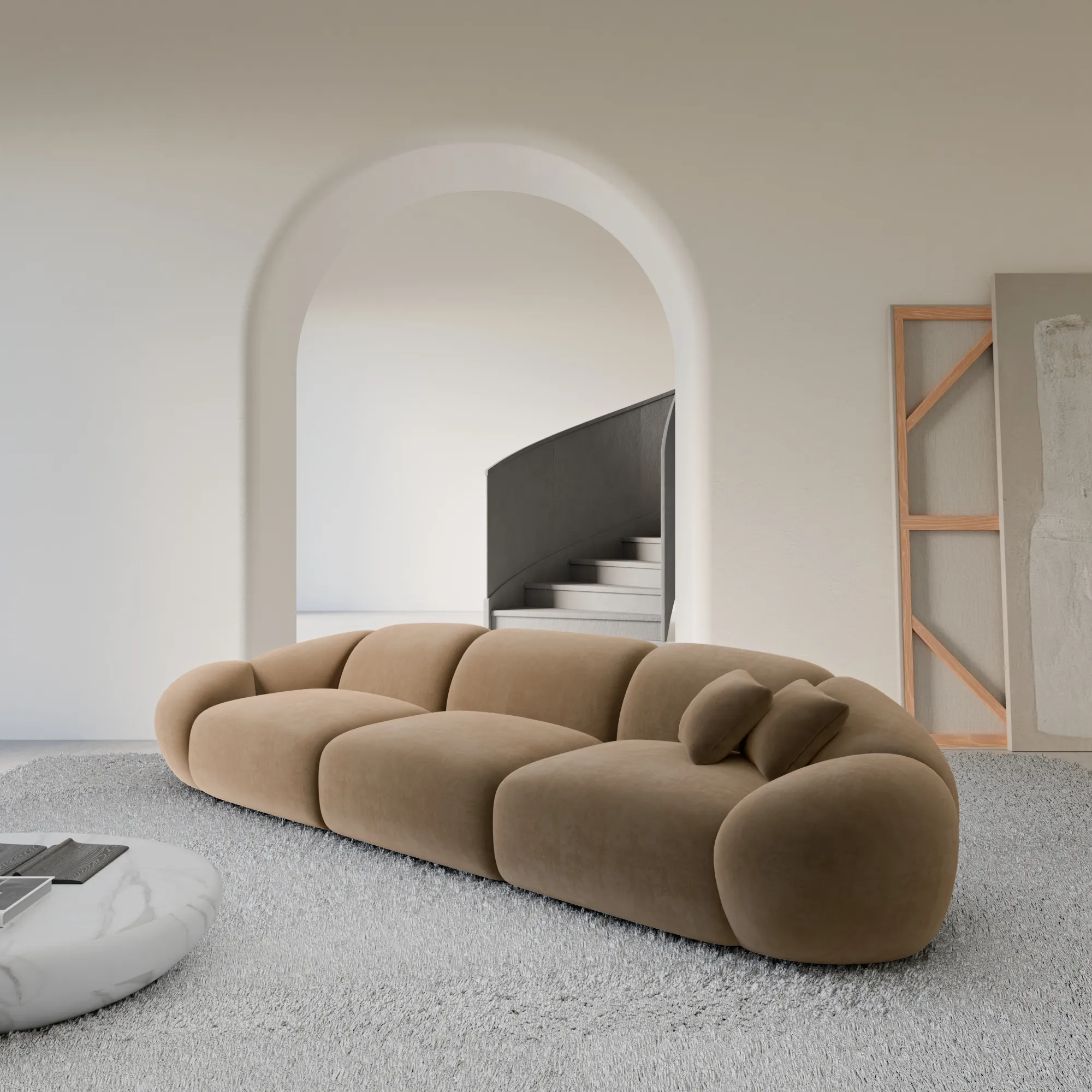Samtstoff 4-Sitzer Couch Solira – Bild 11