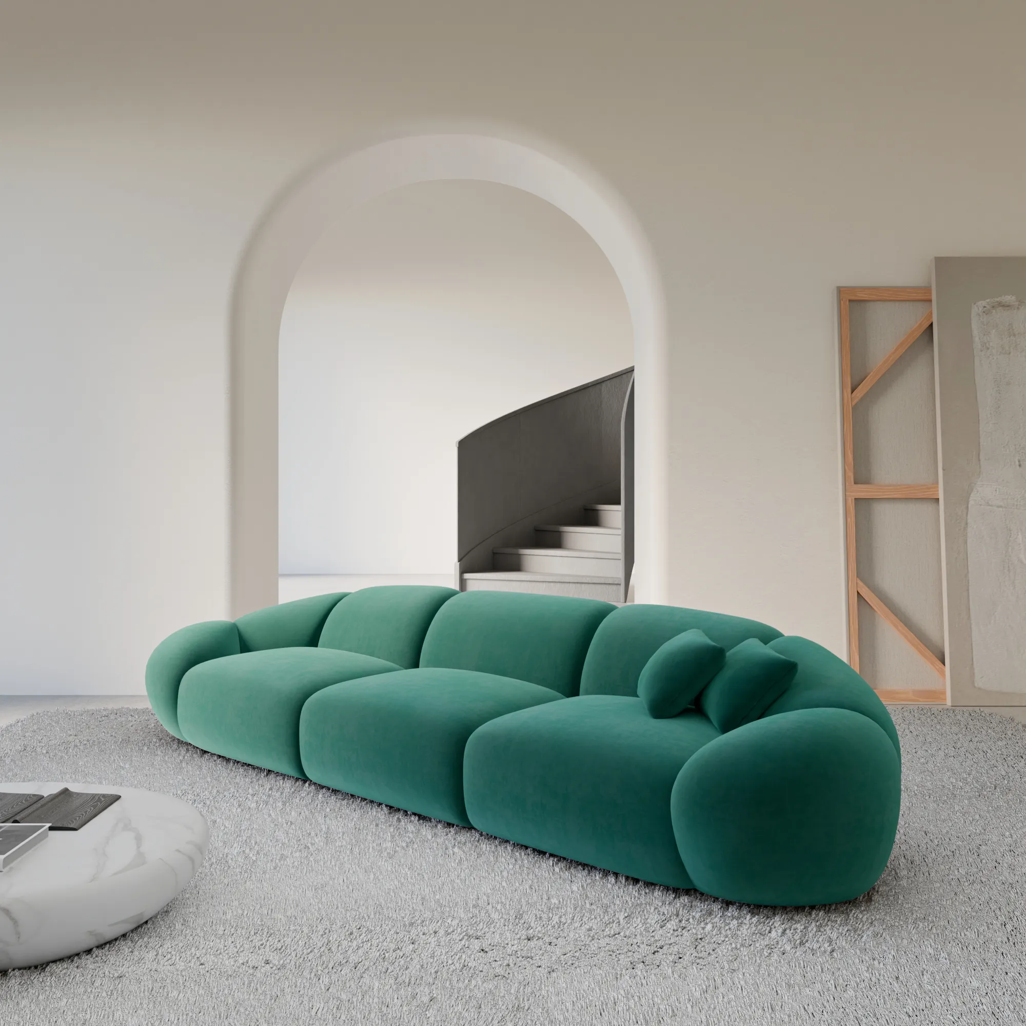 Samtstoff 4-Sitzer Couch Solira – Bild 2