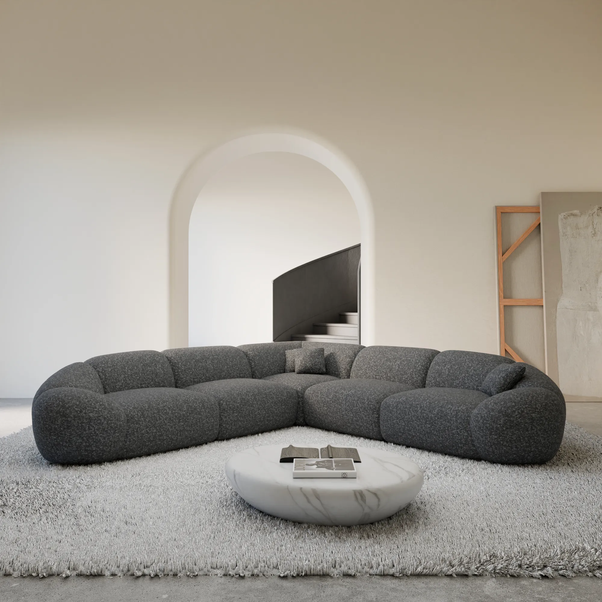 Bouclé Ecksofa Solira – Bild 3