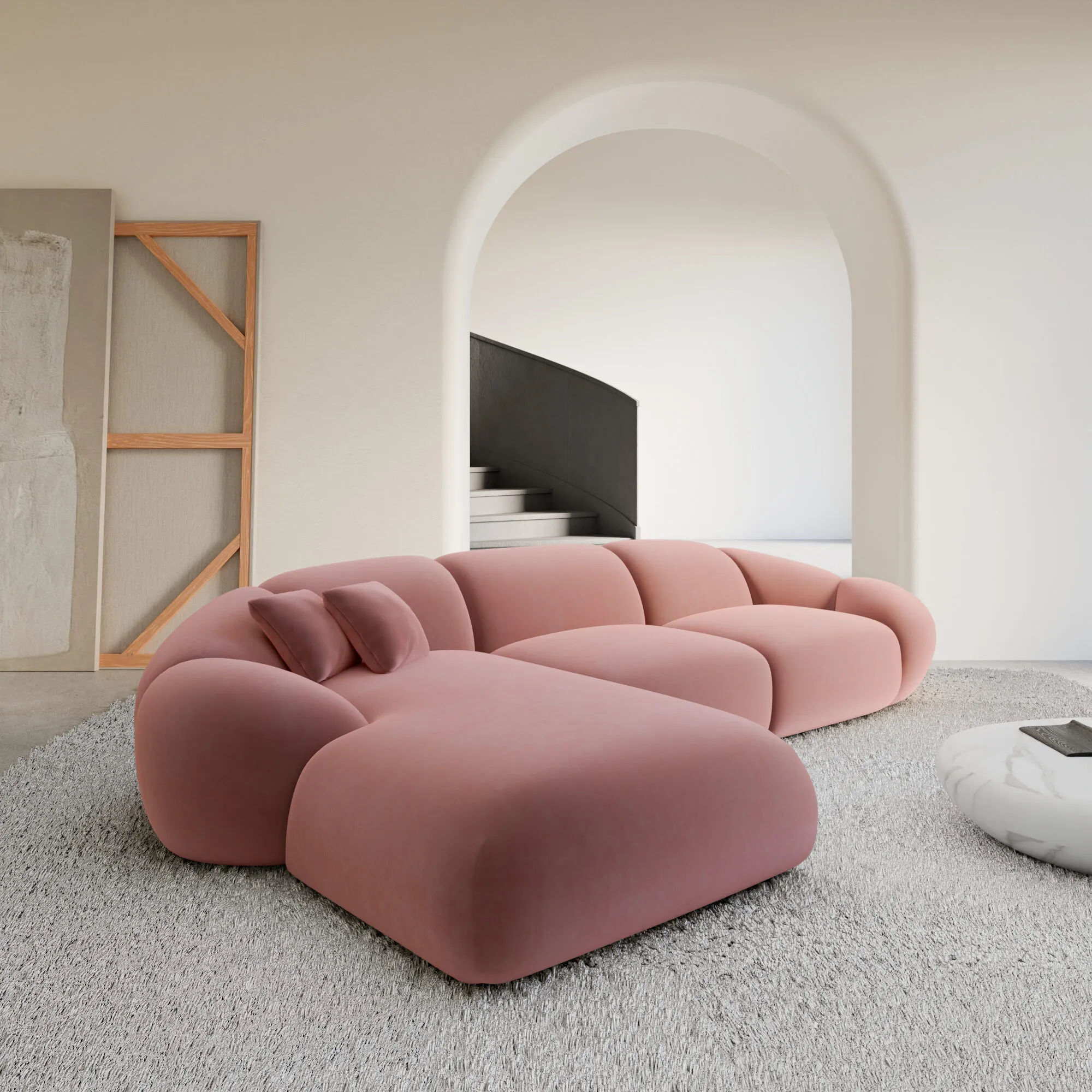Samtstoff L-Form Sofa Solira – Bild 16
