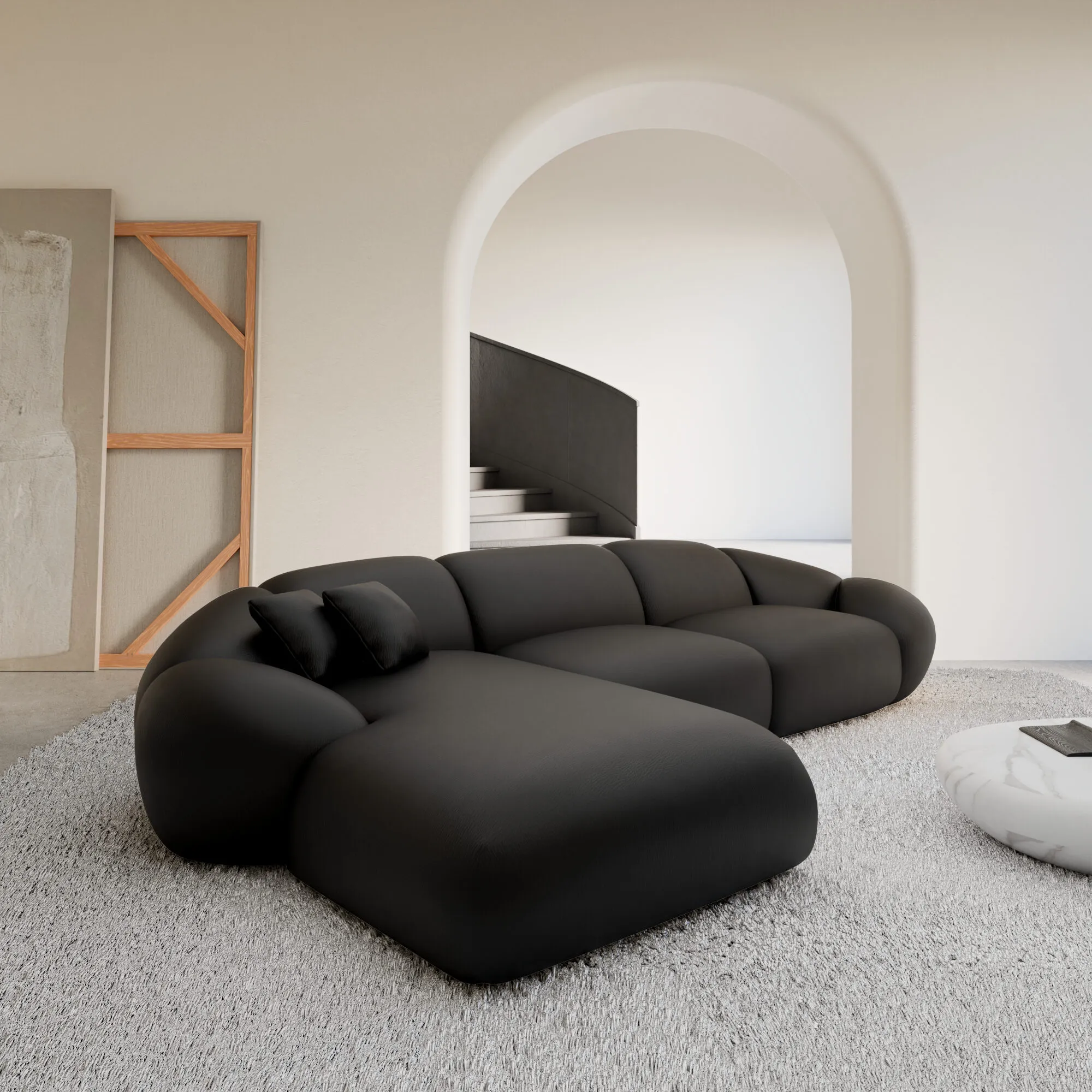 Kunstleder L-Form Sofa Solira – Bild 16