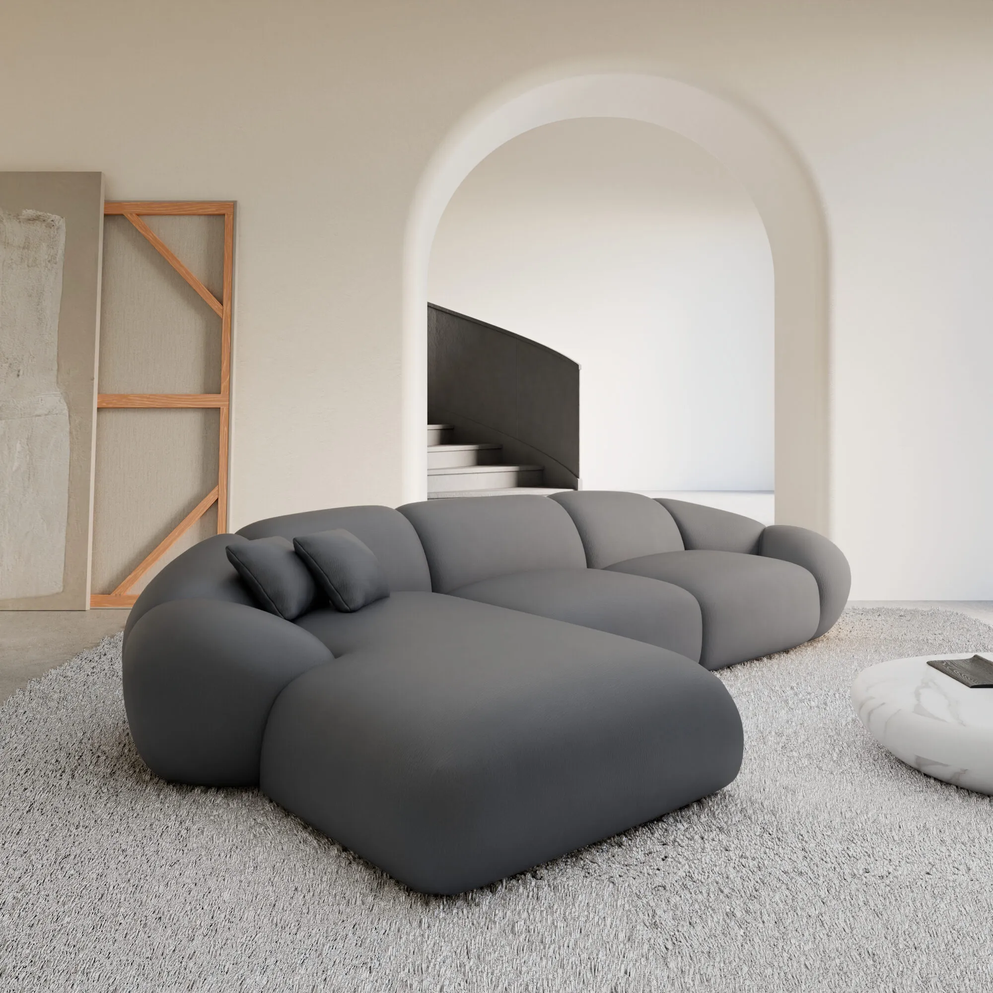 Kunstleder L-Form Sofa Solira – Bild 4