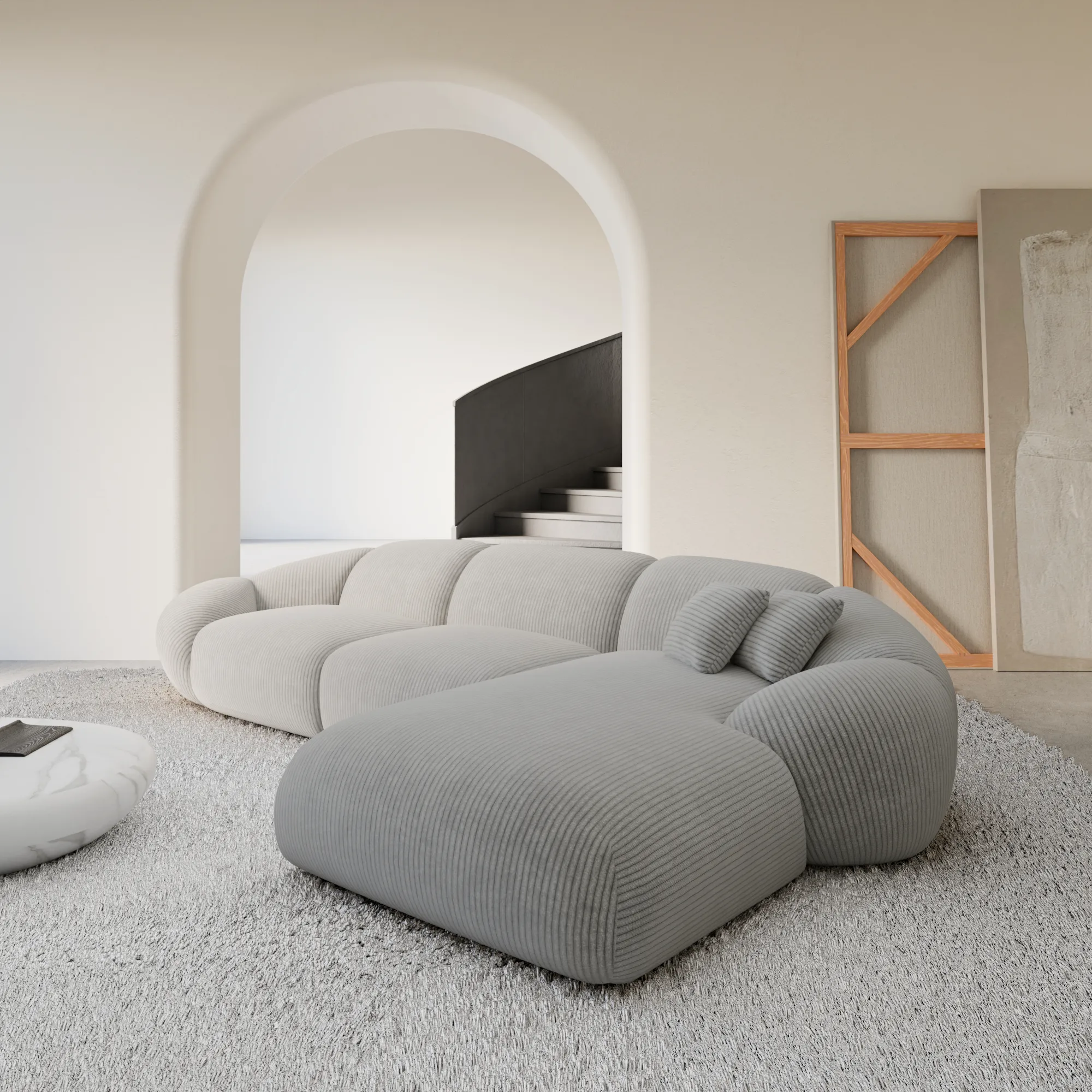 Cord L-Form Sofa Solira – Bild 5