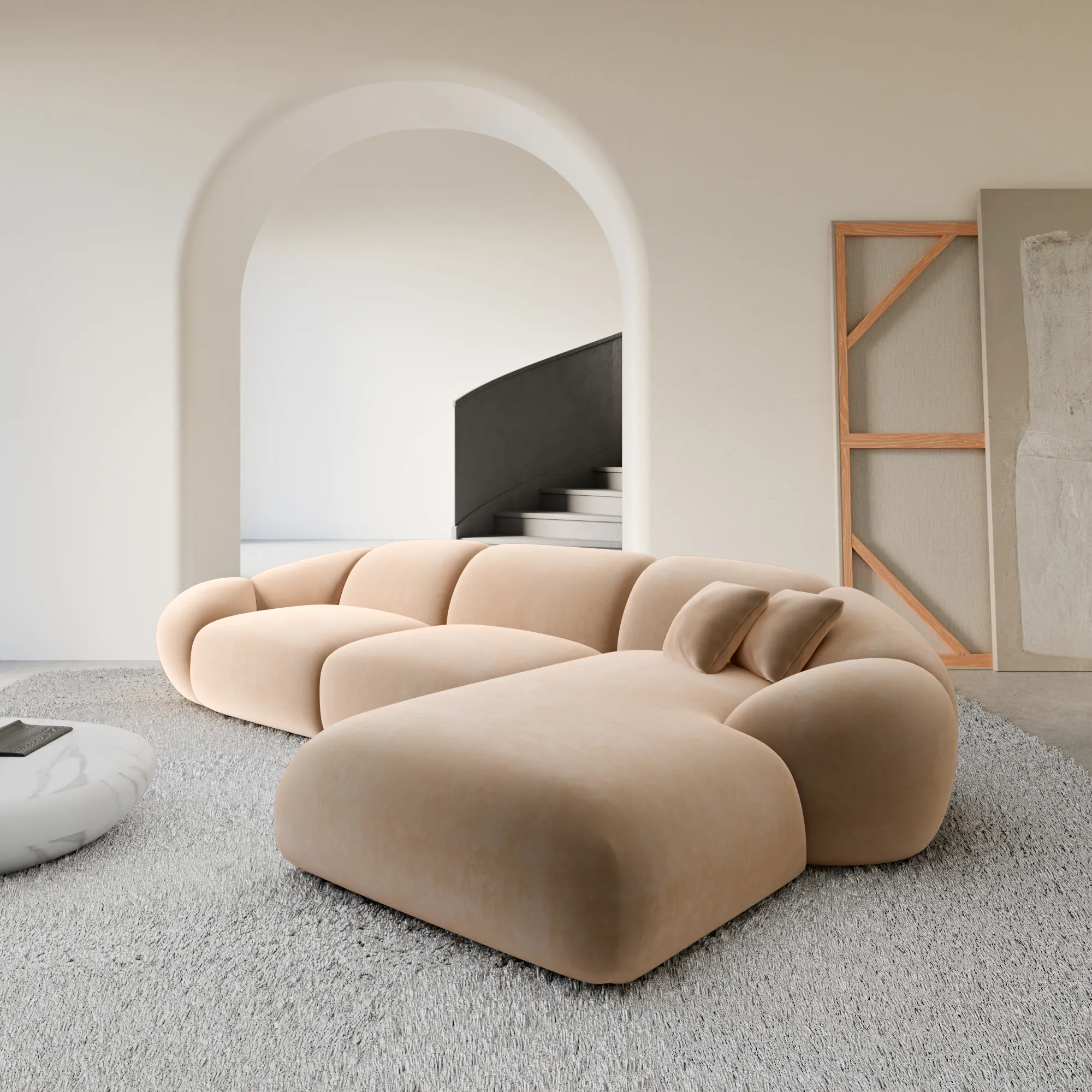 Samtstoff L-Form Sofa Solira – Bild 20