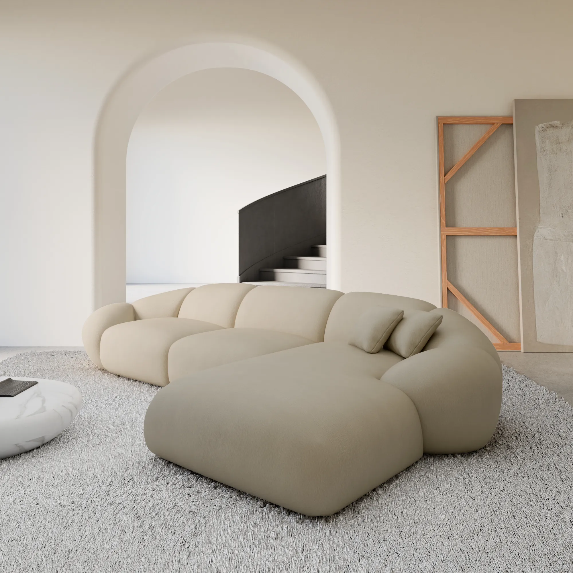 Echtleder L-Form Sofa Solira – Bild 13