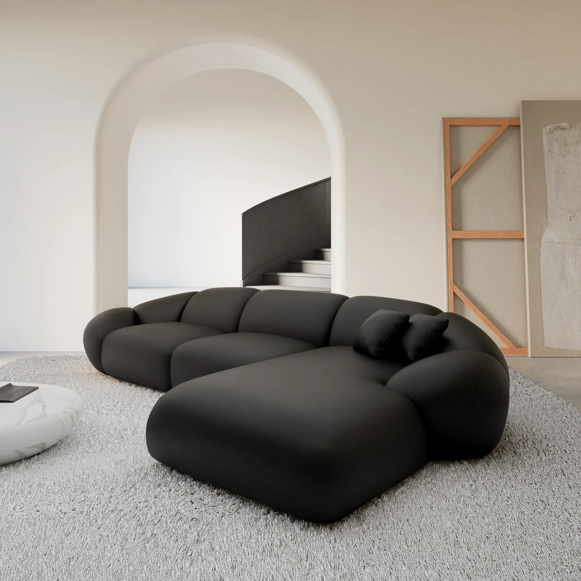 Echtleder L-Form Sofa Solira – Bild 14