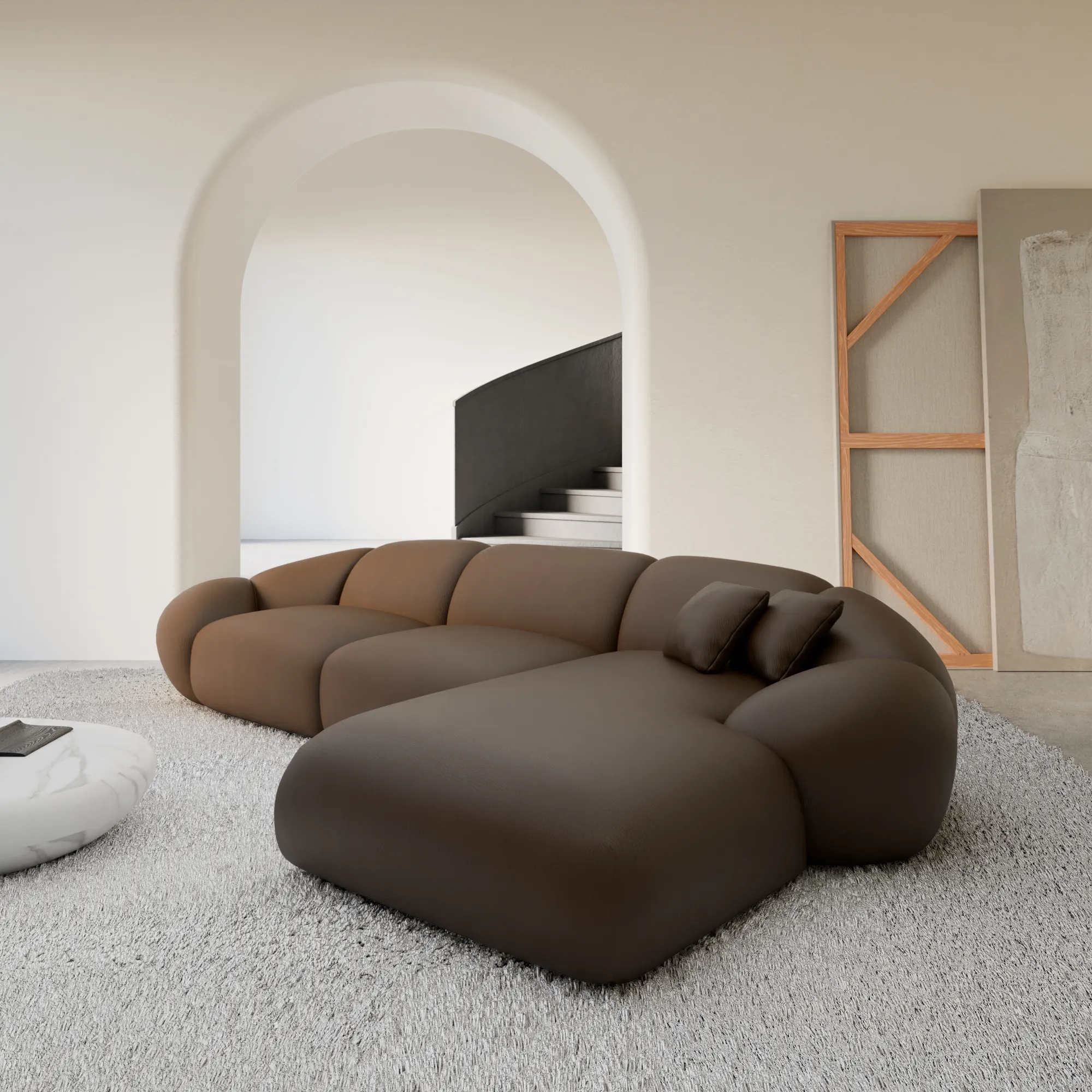 Echtleder L-Form Sofa Solira