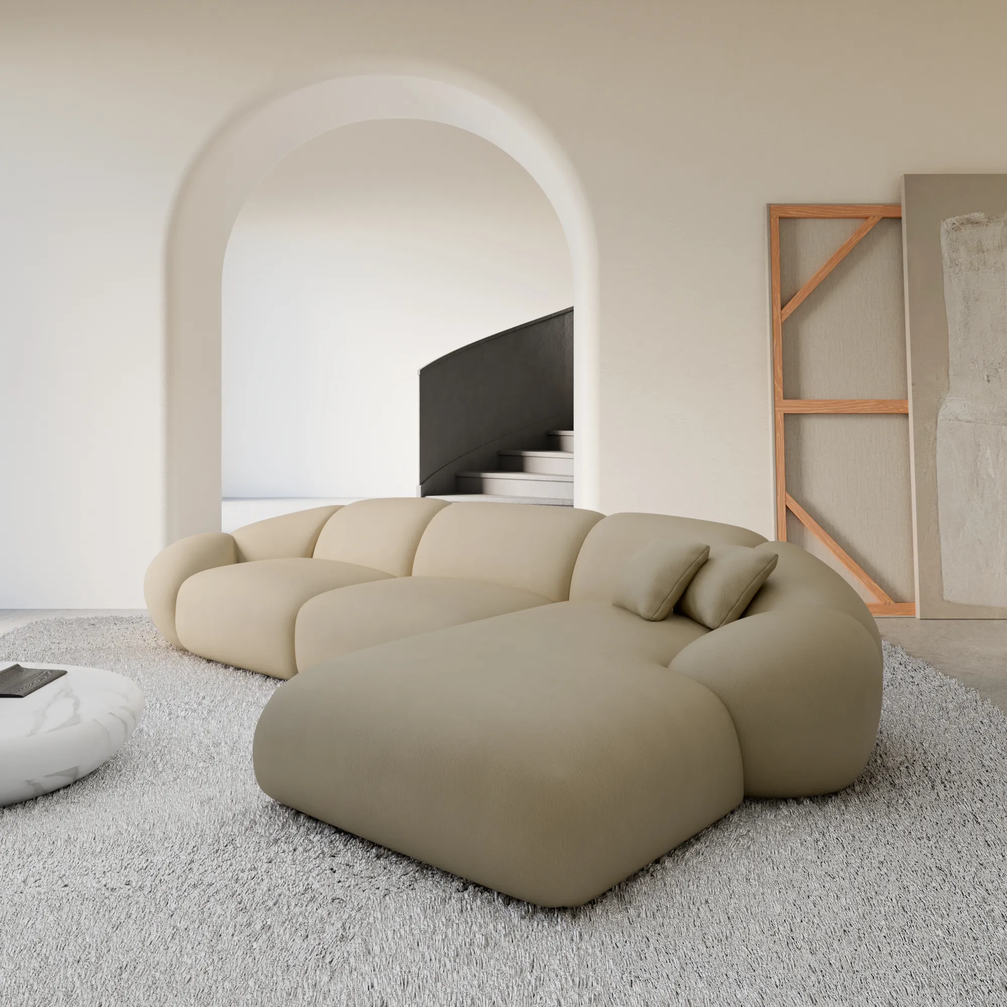 Kunstleder L-Form Sofa Solira – Bild 10