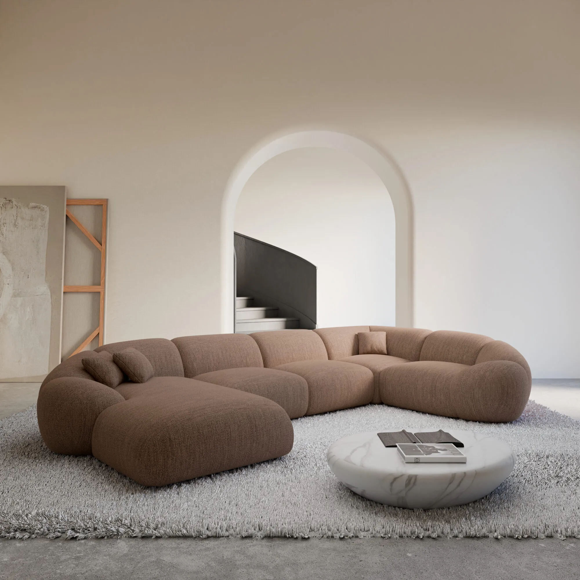 Strukturstoff U-Form XL Wohnlandschaft Solira – Bild 20