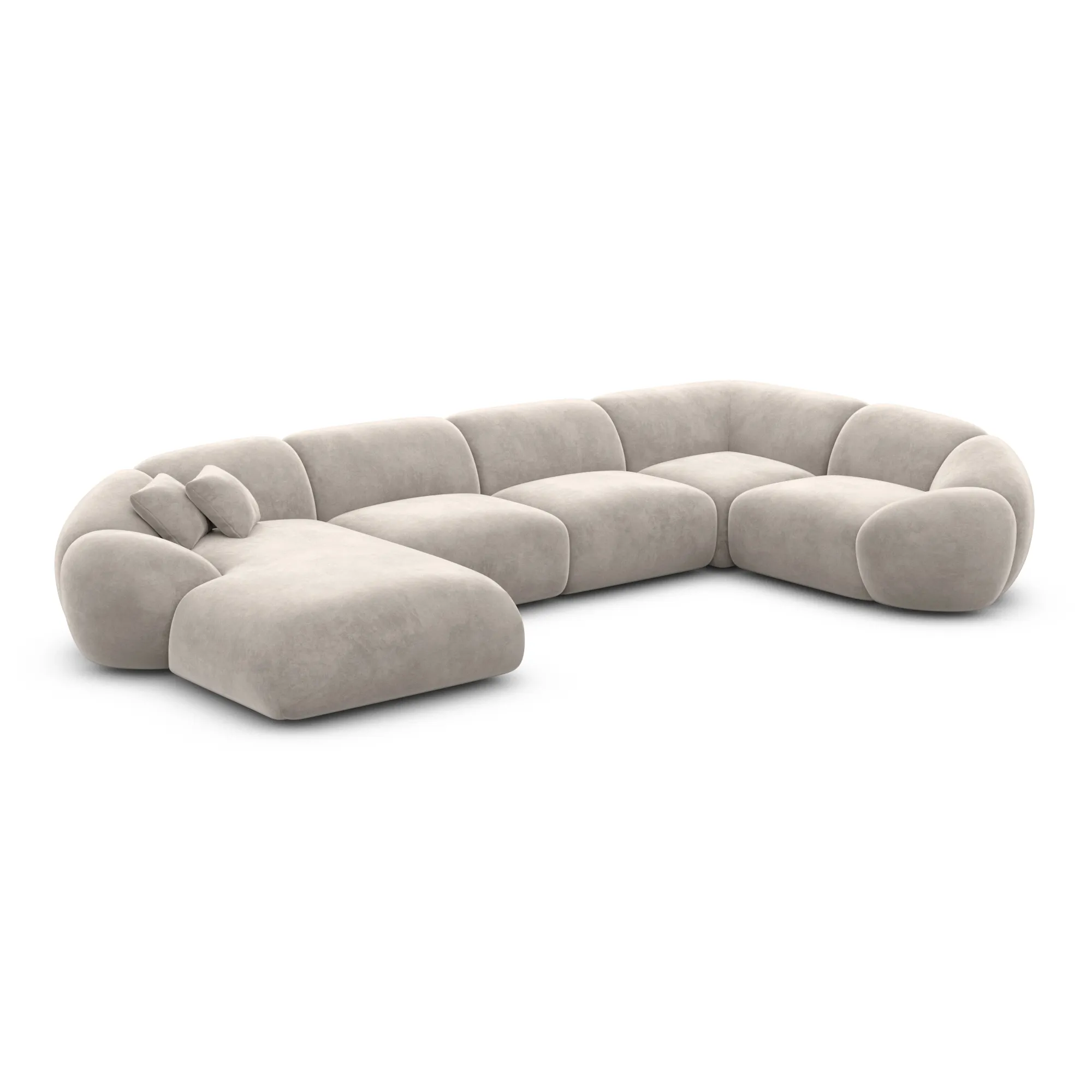 Samtstoff U-Form XL Wohnlandschaft Solira – Bild 34