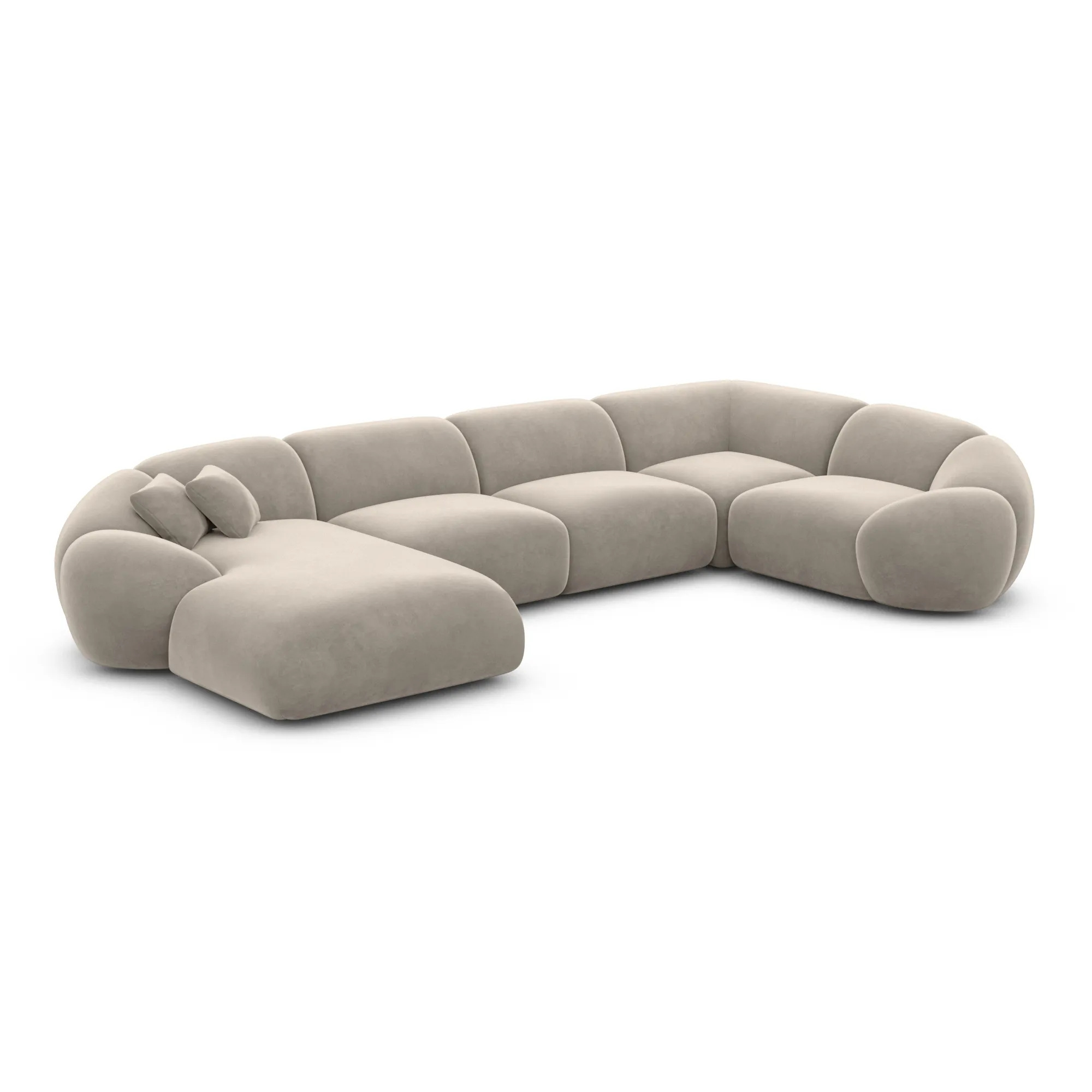 Samtstoff U-Form XL Wohnlandschaft Solira – Bild 37