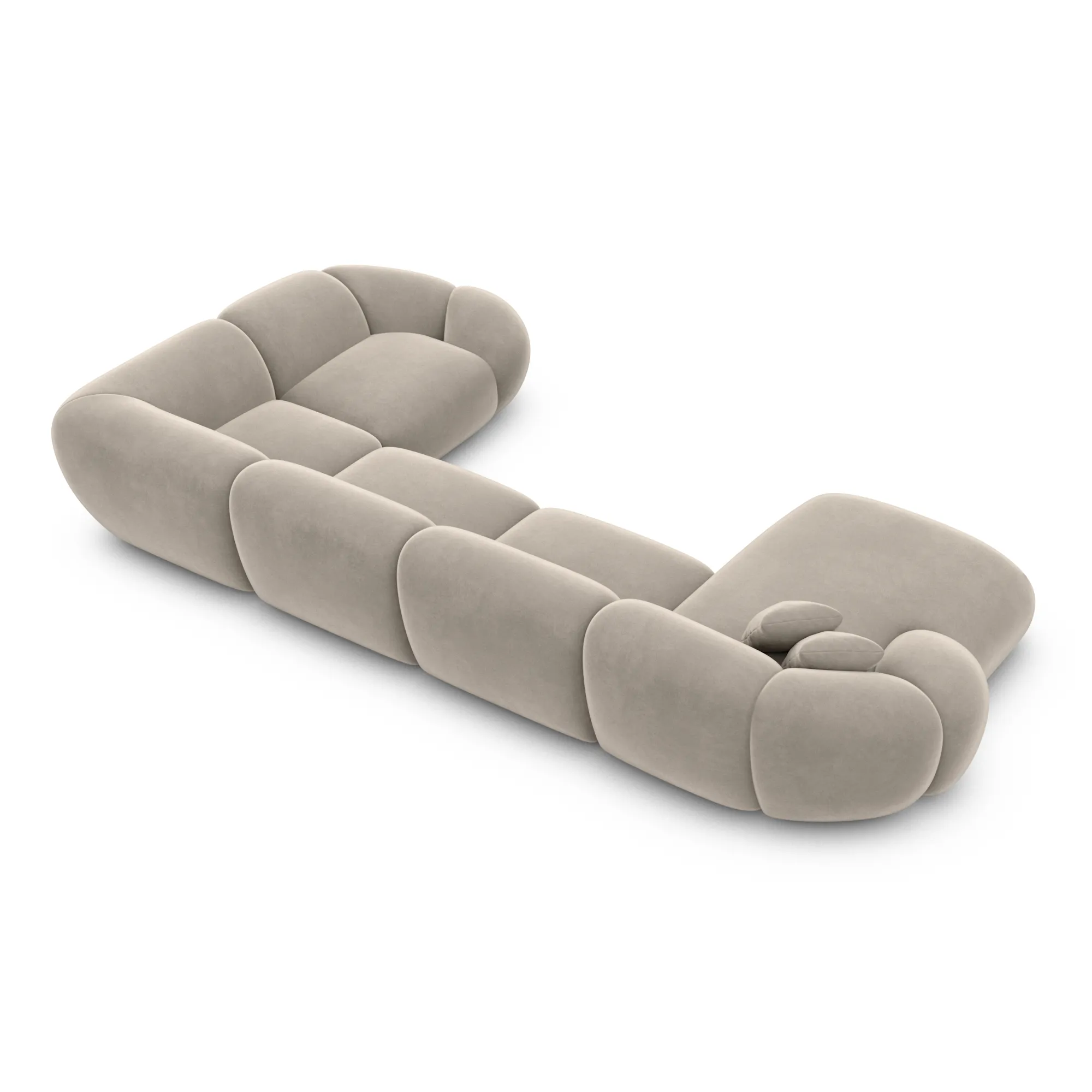 Samtstoff U-Form XL Wohnlandschaft Solira – Bild 39