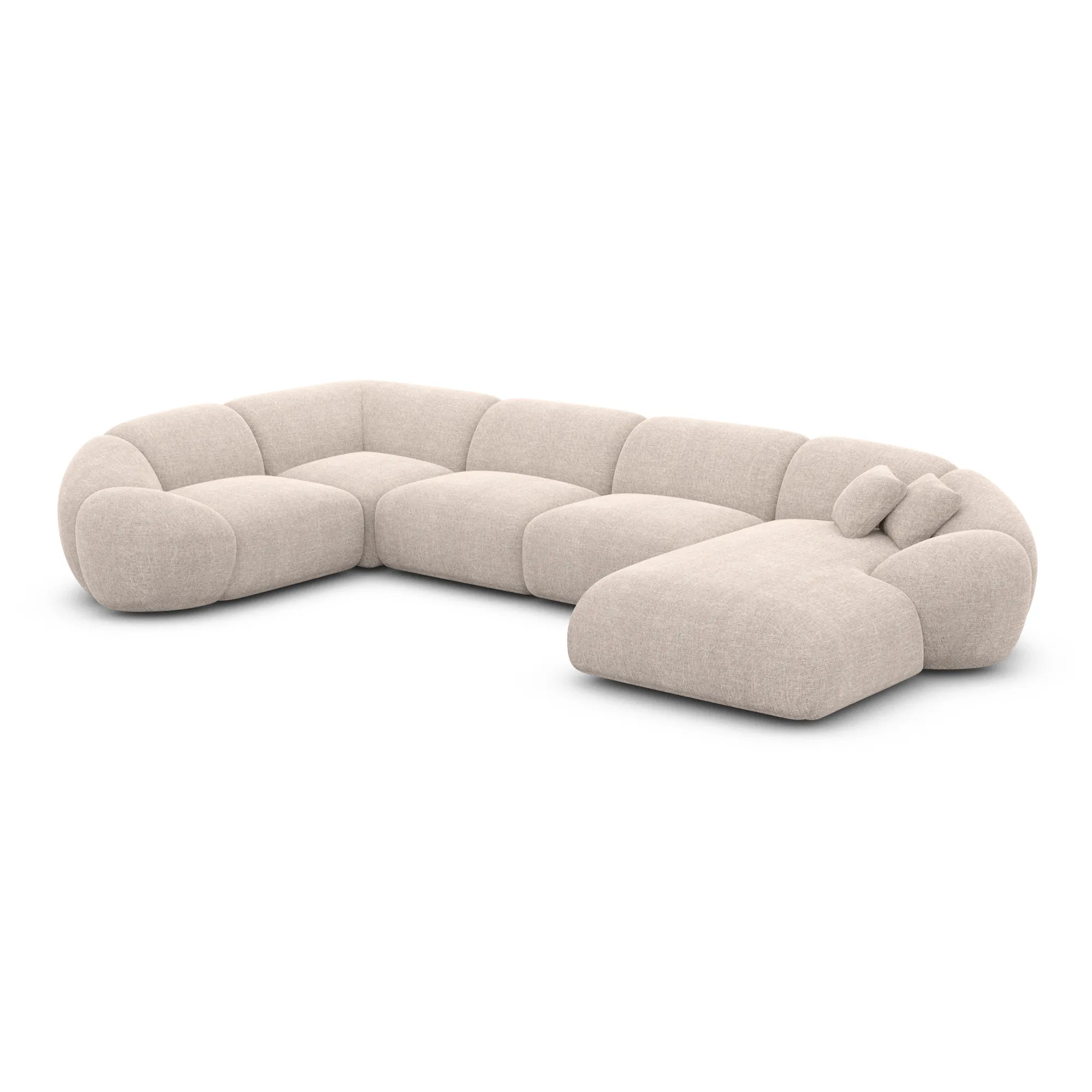 Strukturstoff U-Form XL Wohnlandschaft Solira – Bild 54