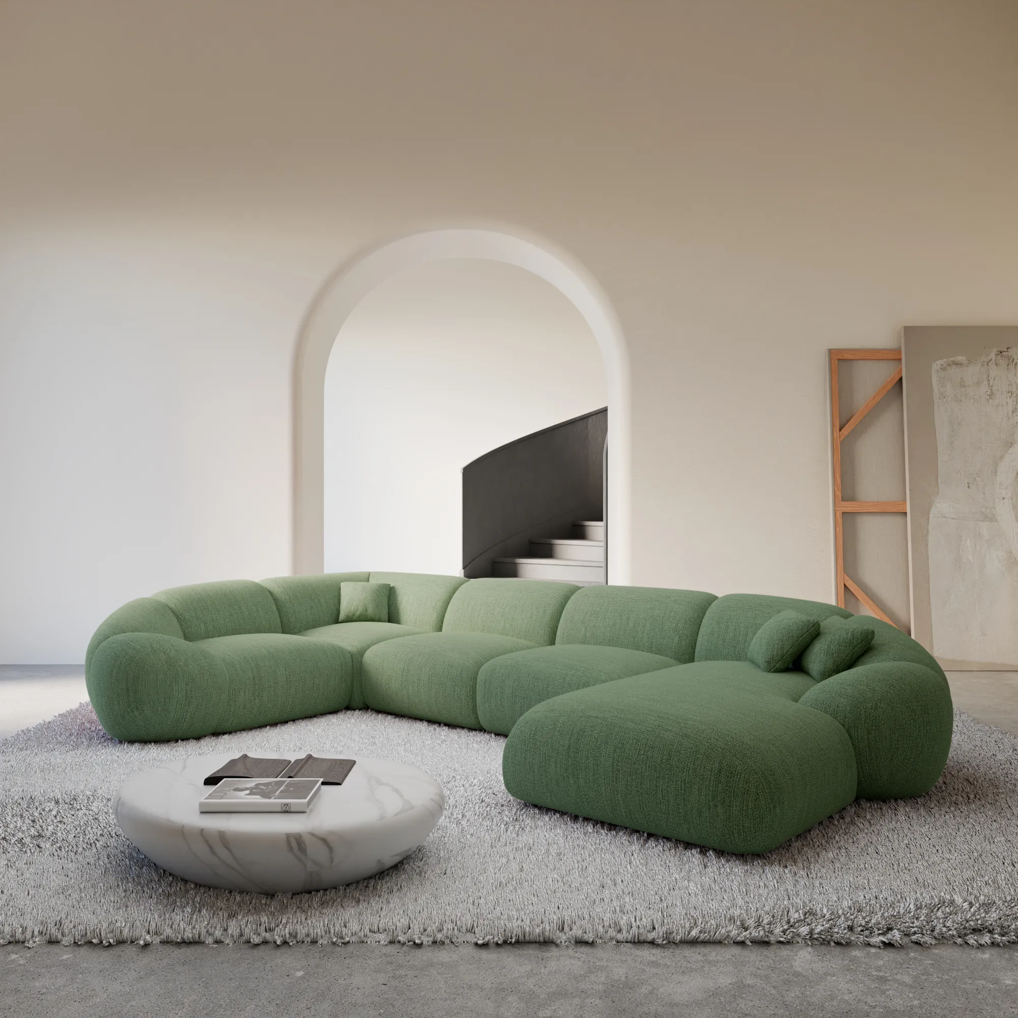 Strukturstoff U-Form XL Wohnlandschaft Solira – Bild 13