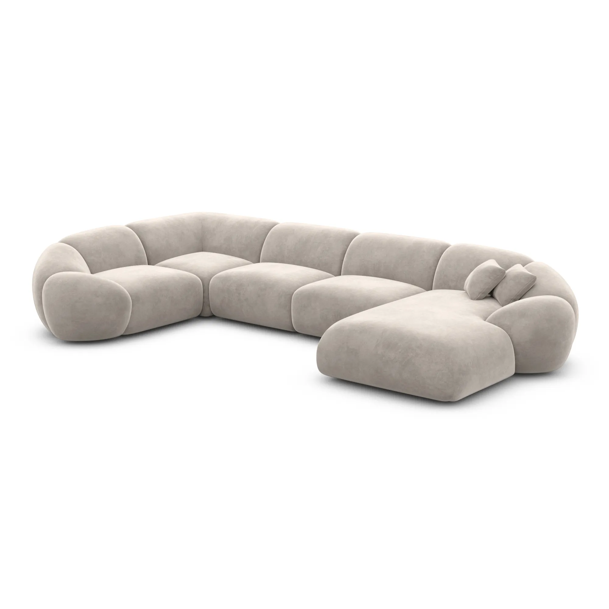 Samtstoff U-Form XL Wohnlandschaft Solira – Bild 70