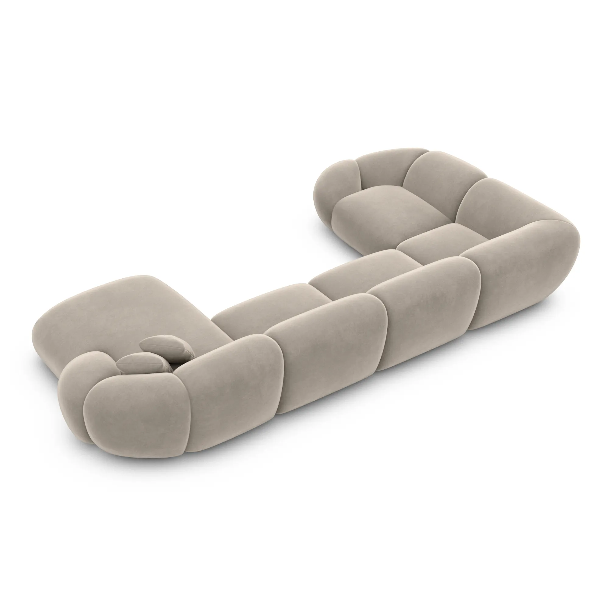 Samtstoff U-Form XL Wohnlandschaft Solira – Bild 75
