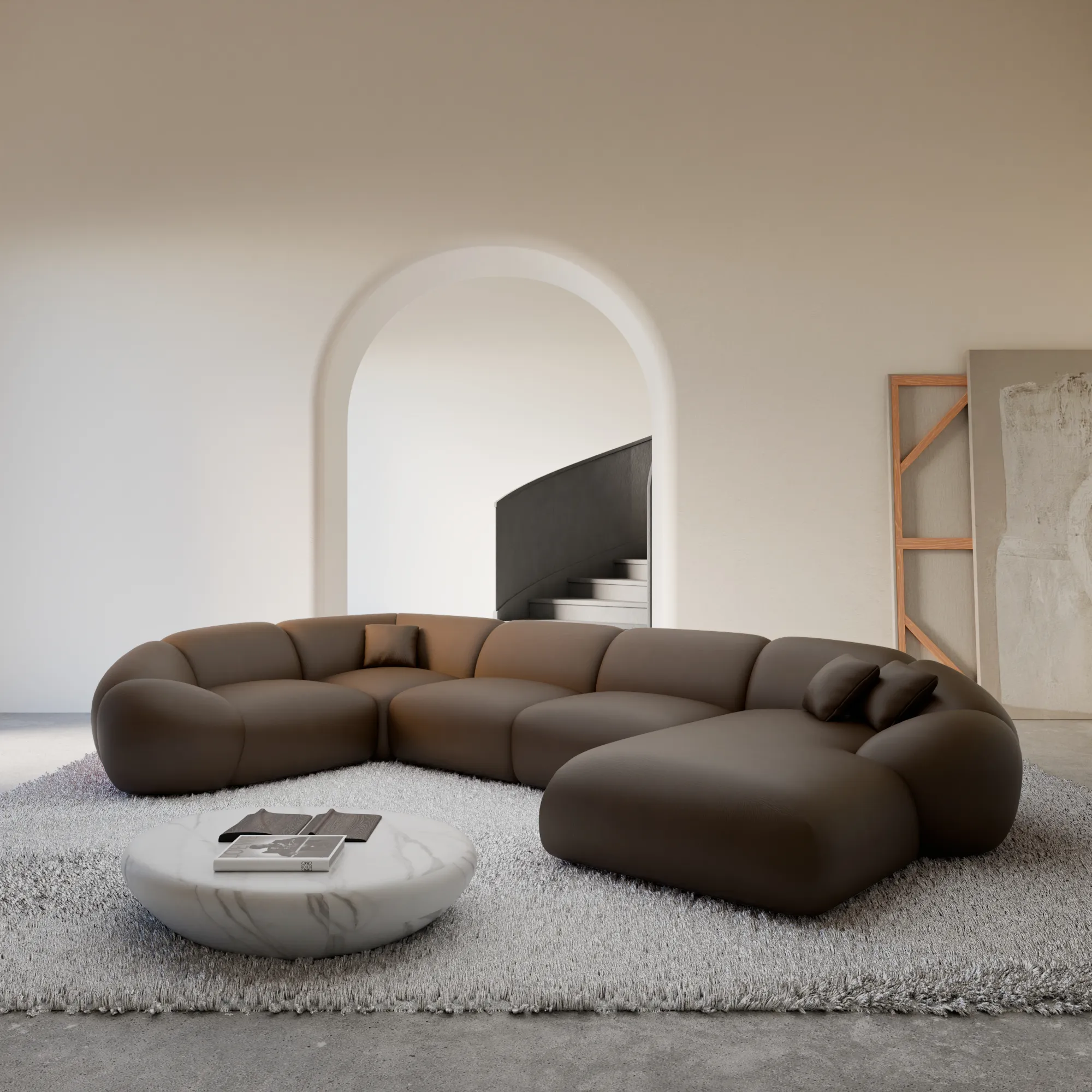 Echtleder U-Form XL Wohnlandschaft Solira