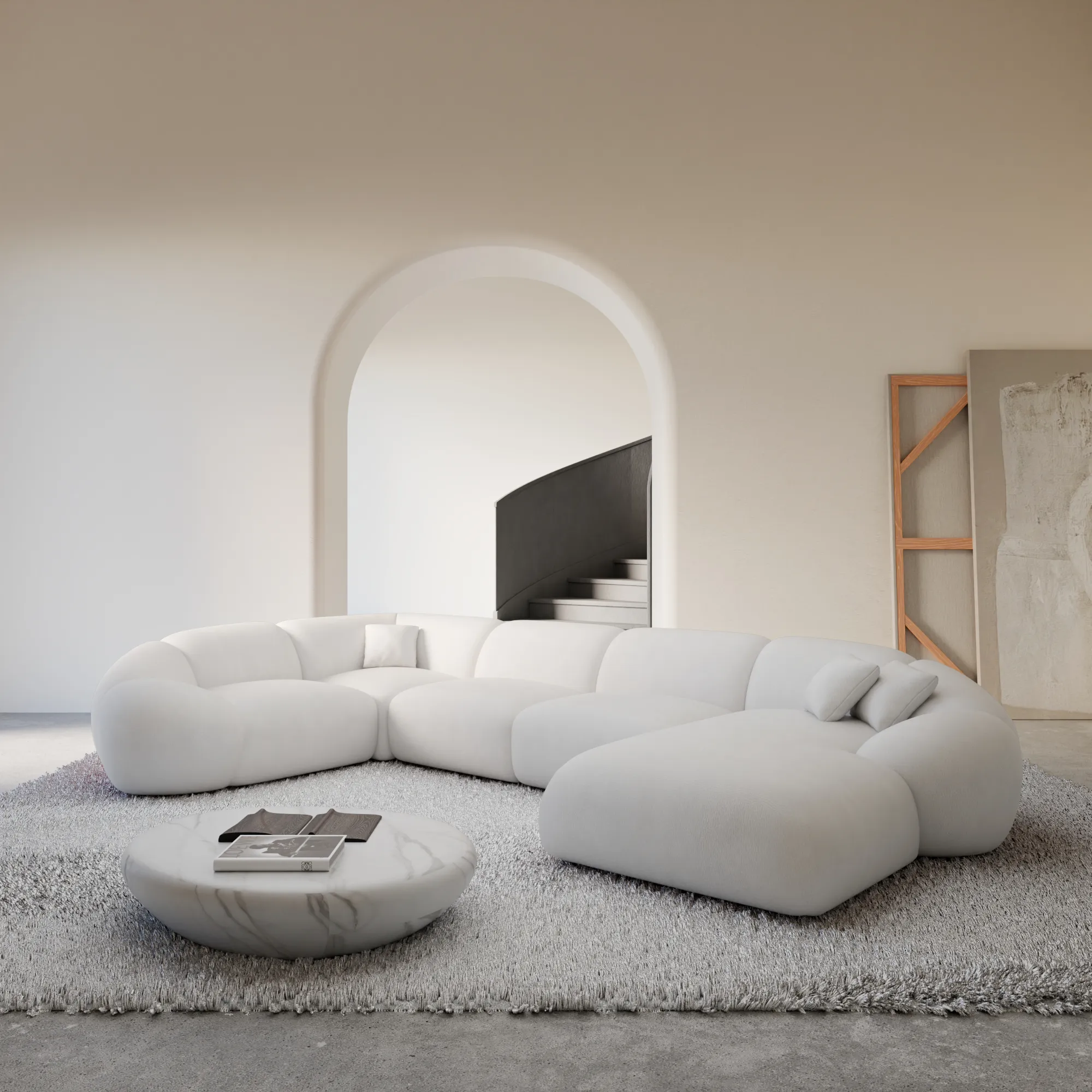 Echtleder U-Form XL Wohnlandschaft Solira – Bild 4