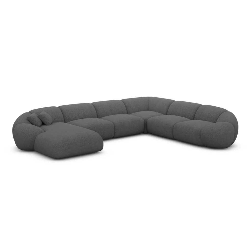 Bouclé U-Form XXL Wohnlandschaft Solira