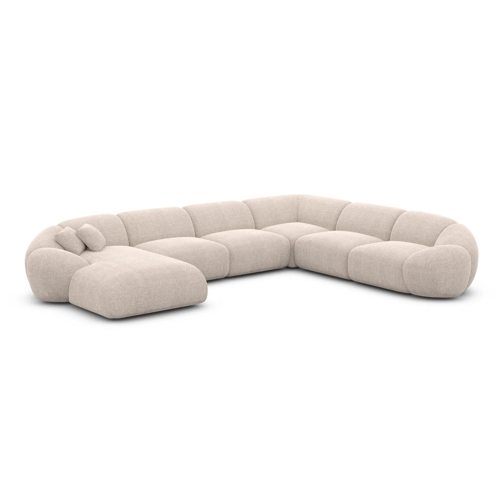 Strukturstoff U-Form XXL Wohnlandschaft Solira – Bild 42