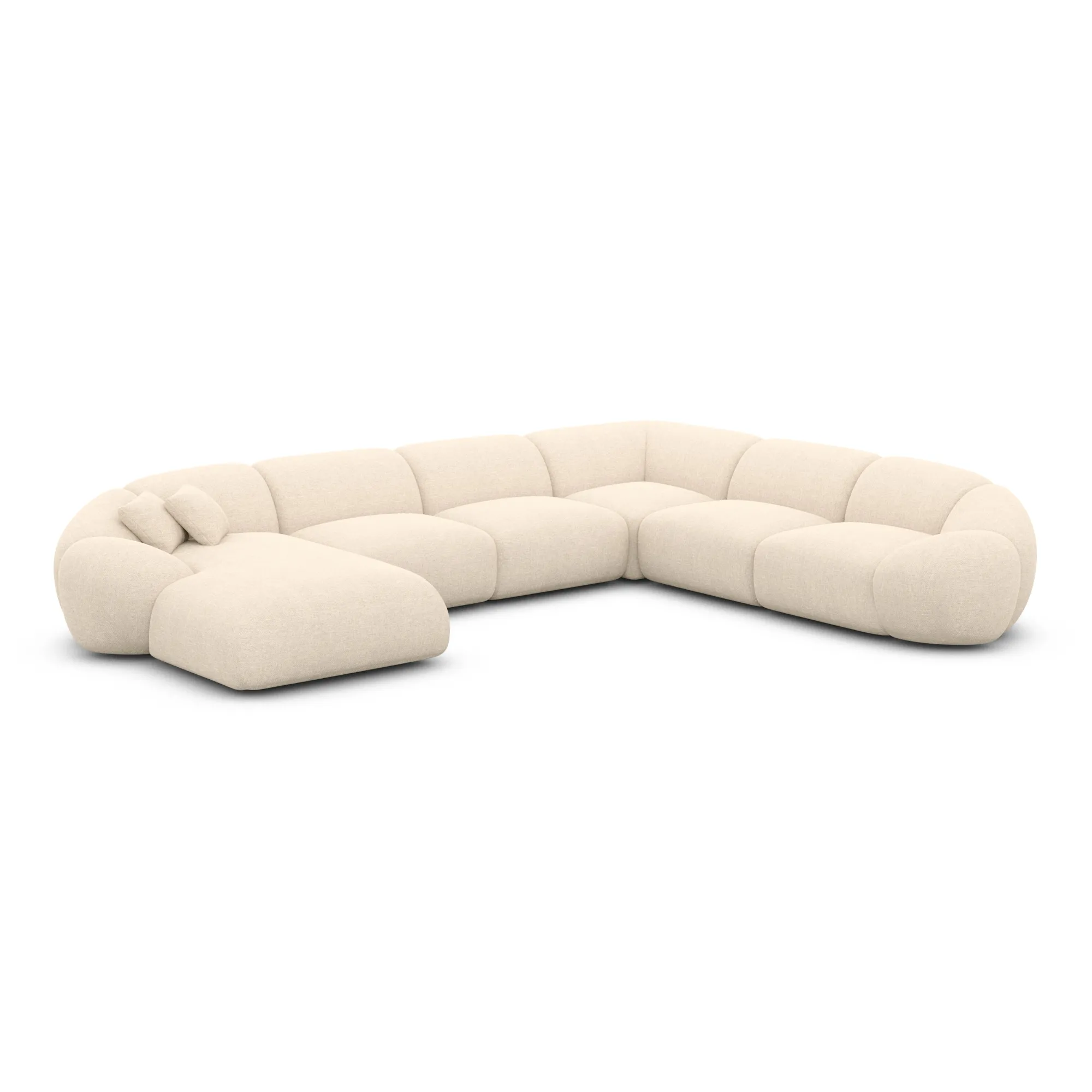 Strukturstoff U-Form XXL Wohnlandschaft Solira – Bild 51