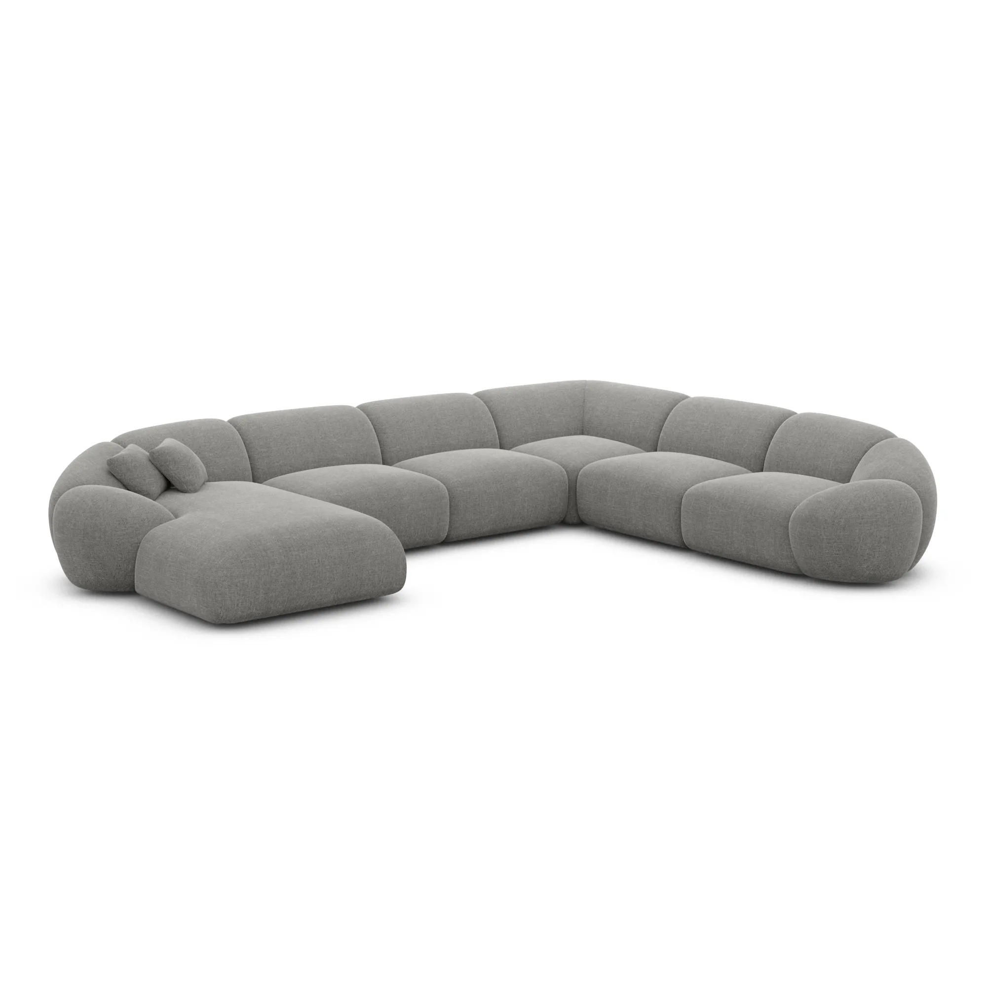 Strukturstoff U-Form XXL Wohnlandschaft Solira – Bild 60