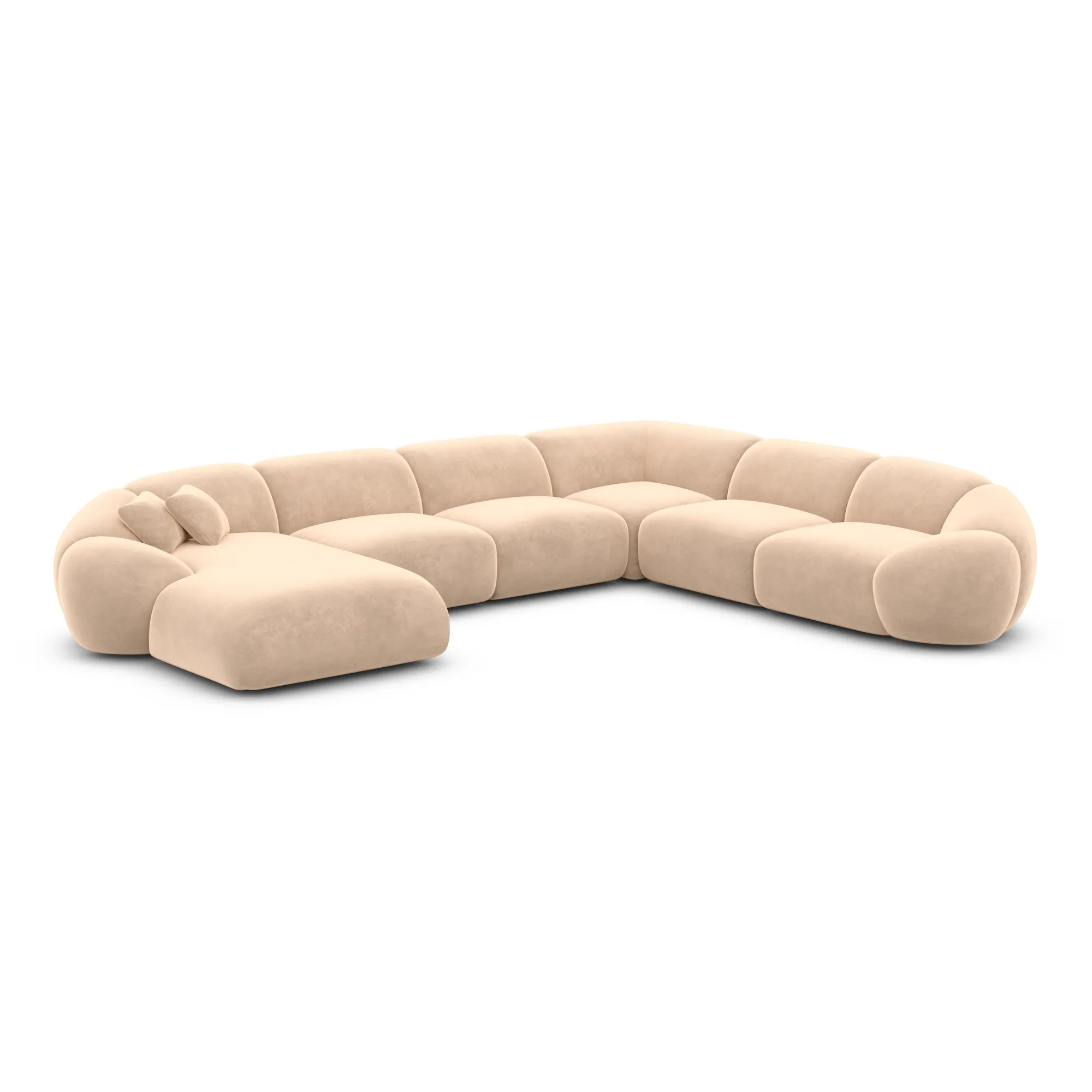 Samtstoff U-Form XXL Wohnlandschaft Solira – Bild 46