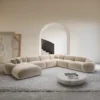 Samtstoff U-Form XXL Wohnlandschaft Solira – Bild 21