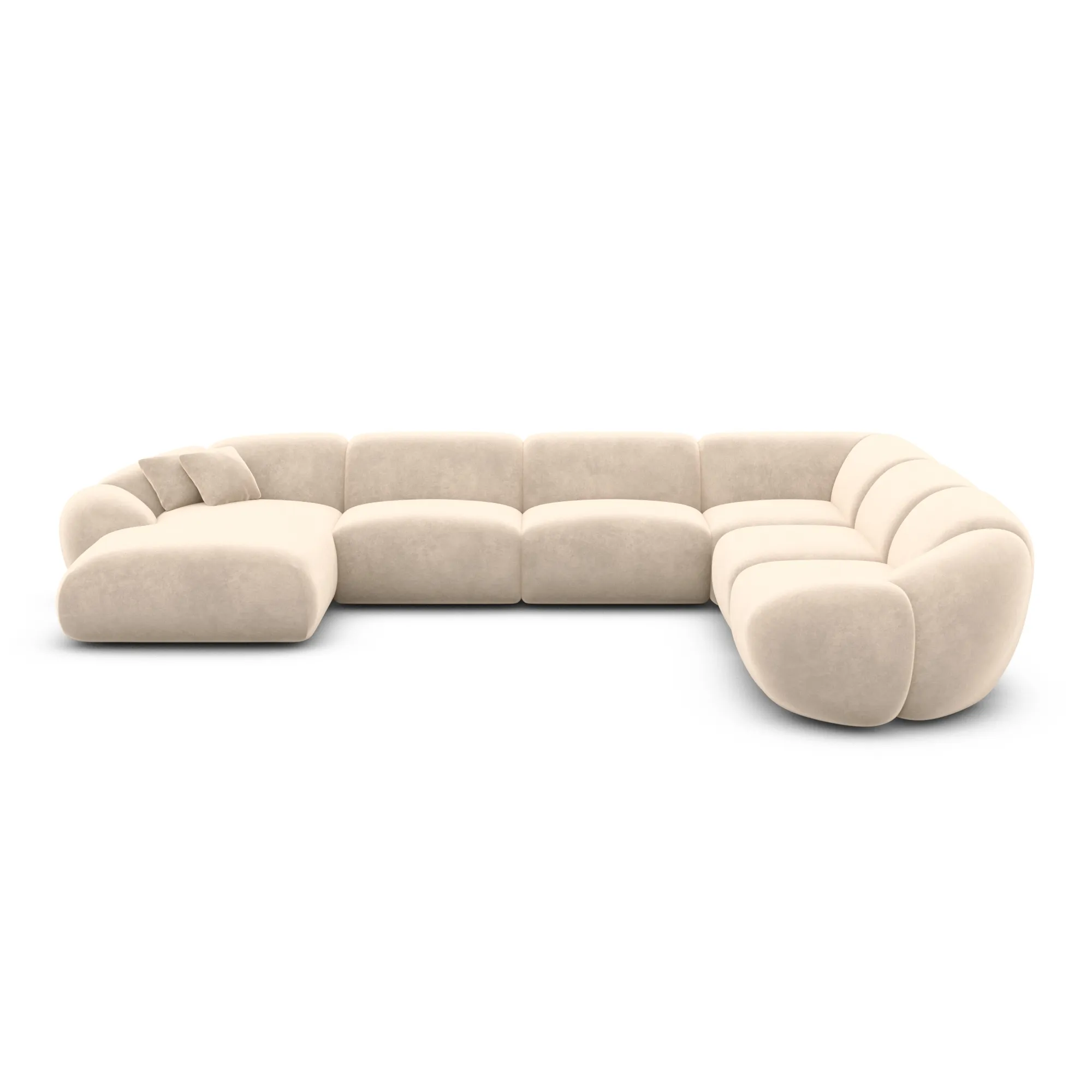 Samtstoff U-Form XXL Wohnlandschaft Solira – Bild 56
