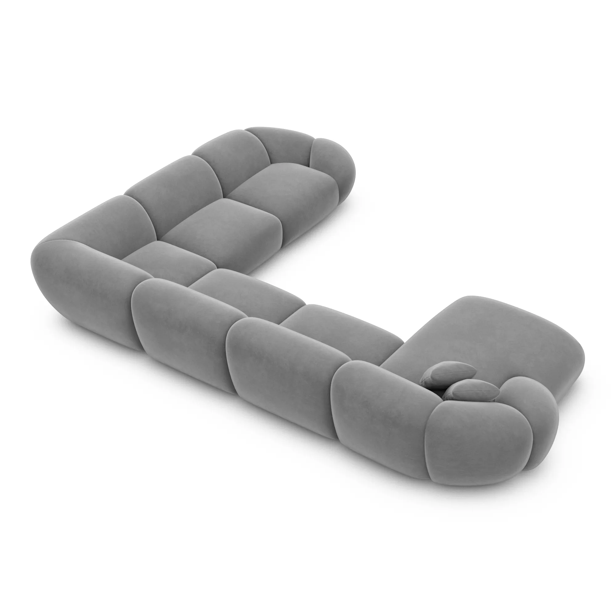 Samtstoff U-Form XXL Wohnlandschaft Solira – Bild 60