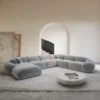 Samtstoff U-Form XXL Wohnlandschaft Solira – Bild 24