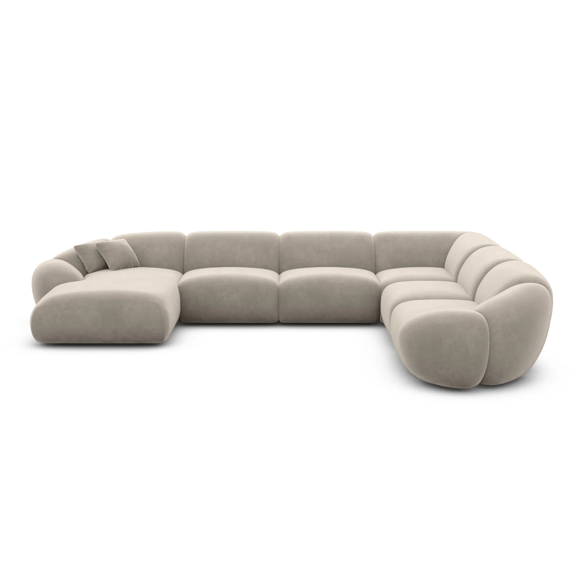 Samtstoff U-Form XXL Wohnlandschaft Solira – Bild 80