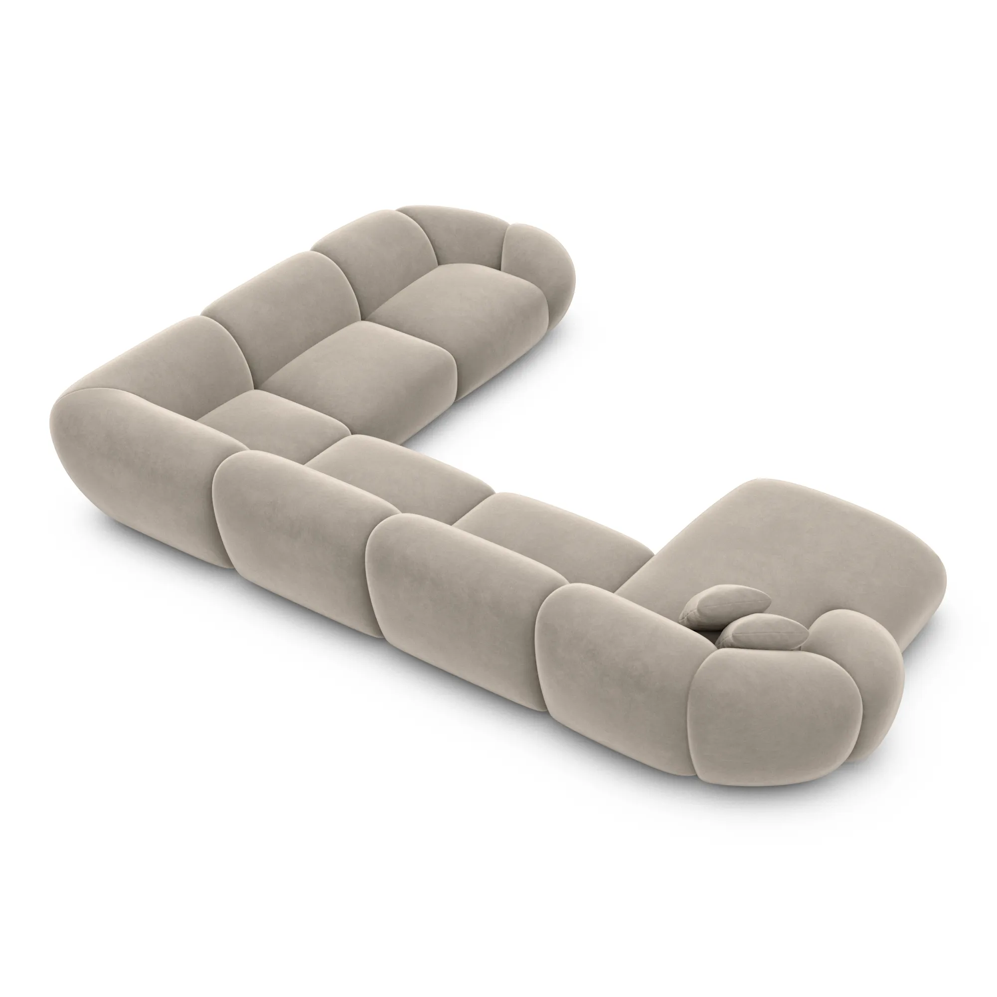 Samtstoff U-Form XXL Wohnlandschaft Solira – Bild 81