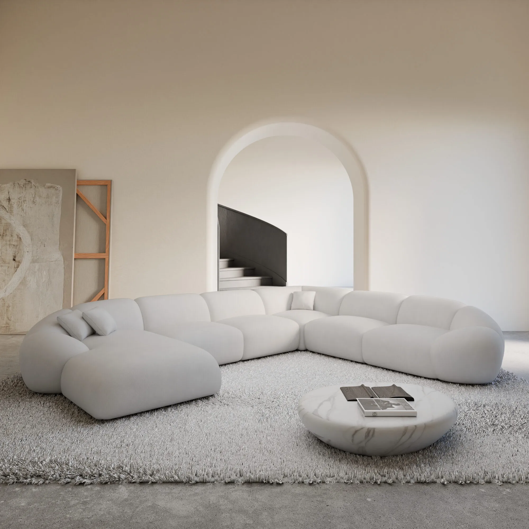 Echtleder U-Form XXL Wohnlandschaft Solira – Bild 6