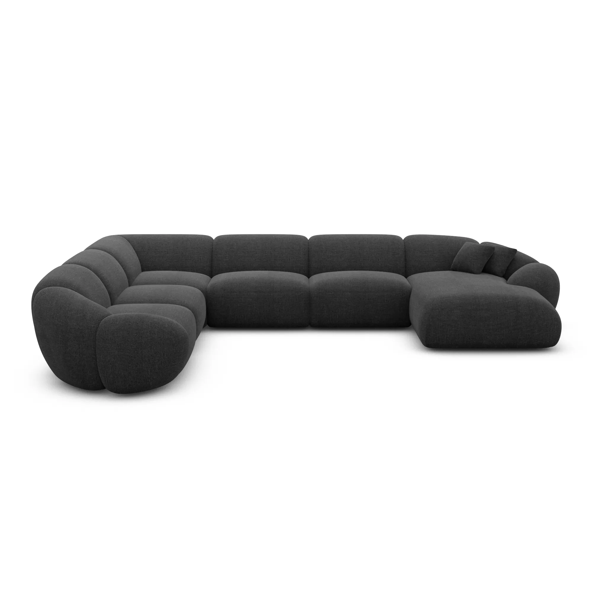 Strukturstoff U-Form XXL Wohnlandschaft Solira – Bild 76