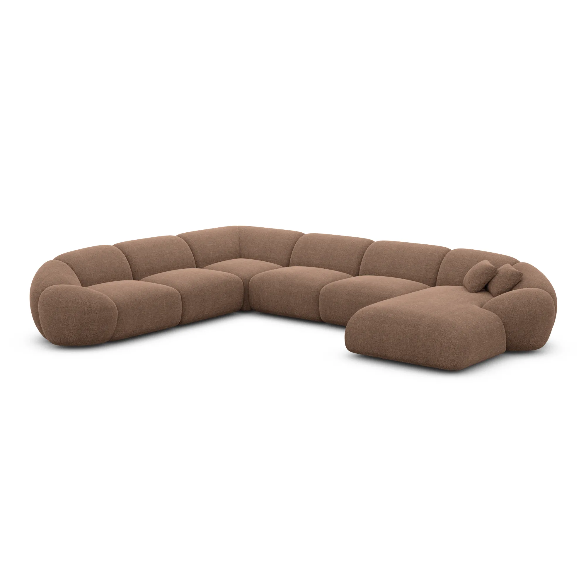 Strukturstoff U-Form XXL Wohnlandschaft Solira – Bild 78