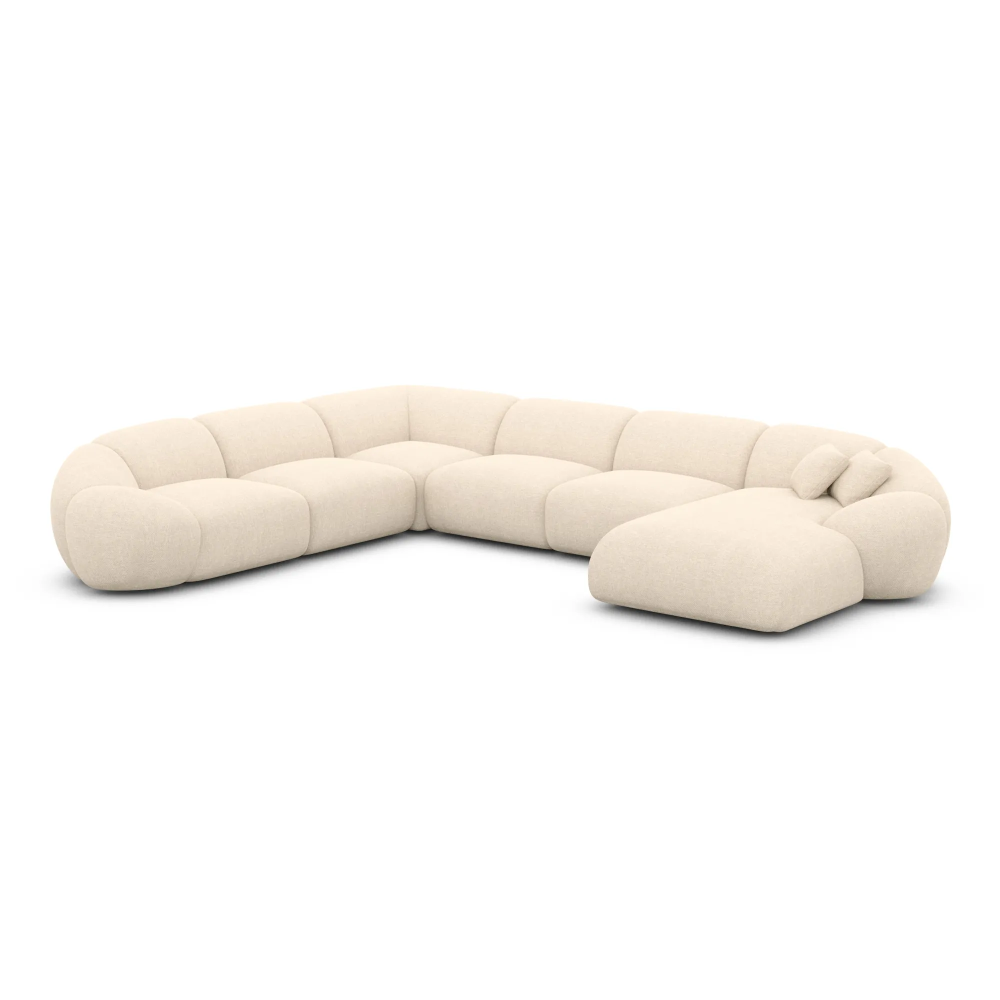 Strukturstoff U-Form XXL Wohnlandschaft Solira – Bild 21