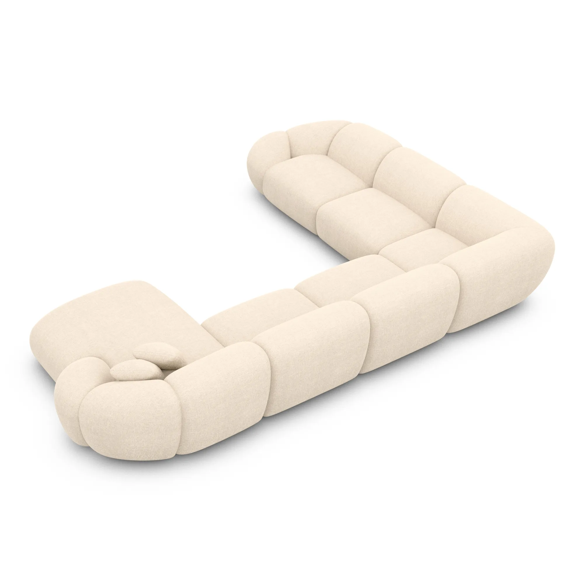 Strukturstoff U-Form XXL Wohnlandschaft Solira – Bild 23
