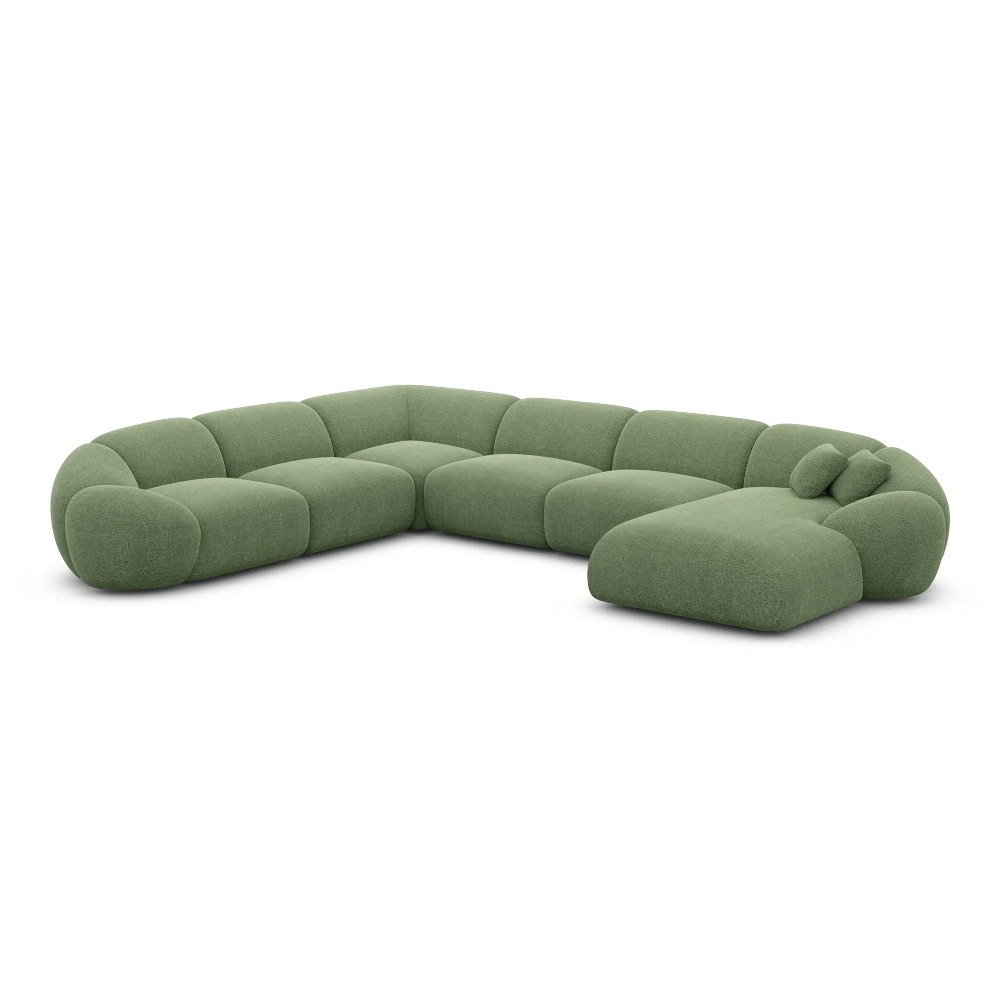 Strukturstoff U-Form XXL Wohnlandschaft Solira – Bild 27