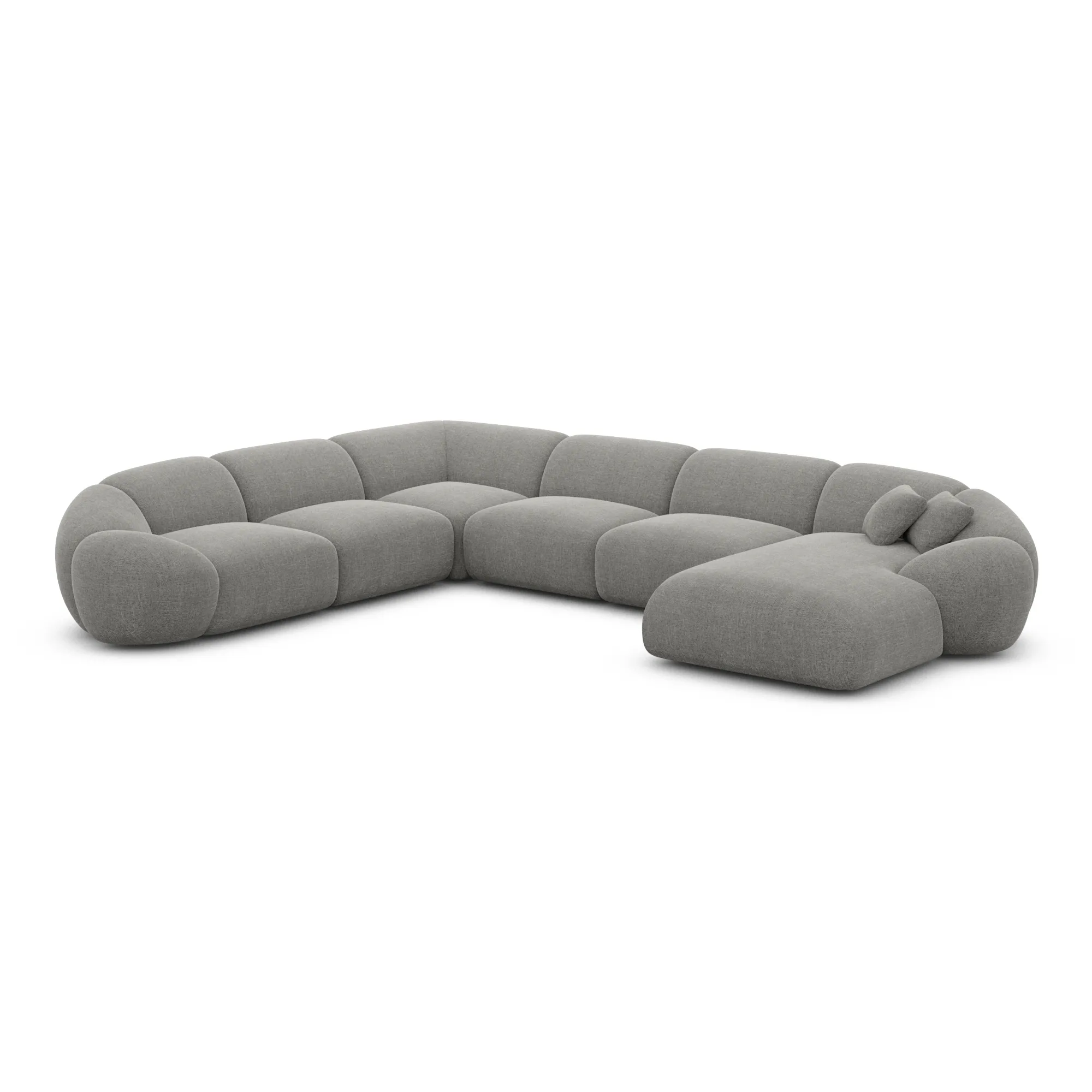 Strukturstoff U-Form XXL Wohnlandschaft Solira – Bild 30