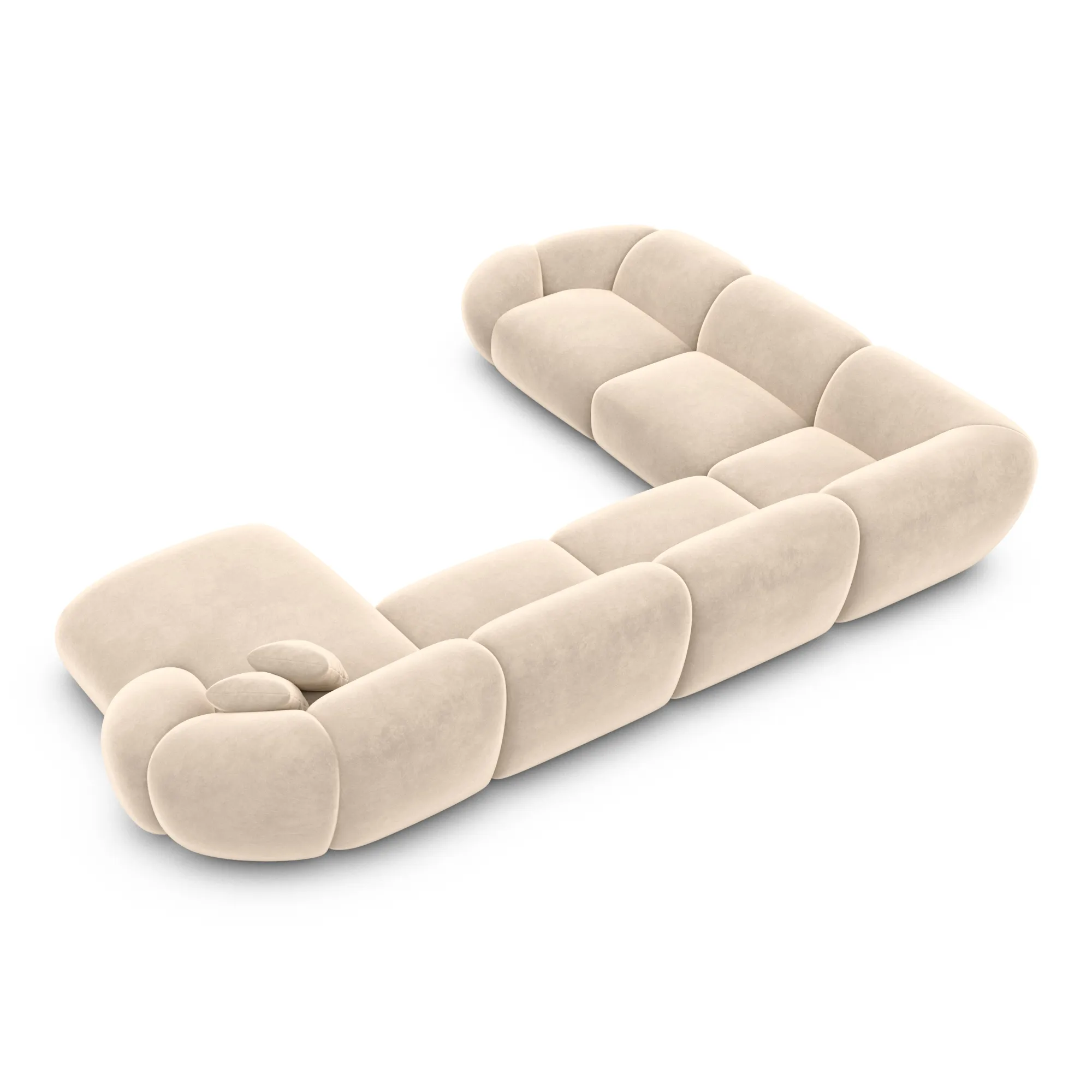 Samtstoff U-Form XXL Wohnlandschaft Solira – Bild 93