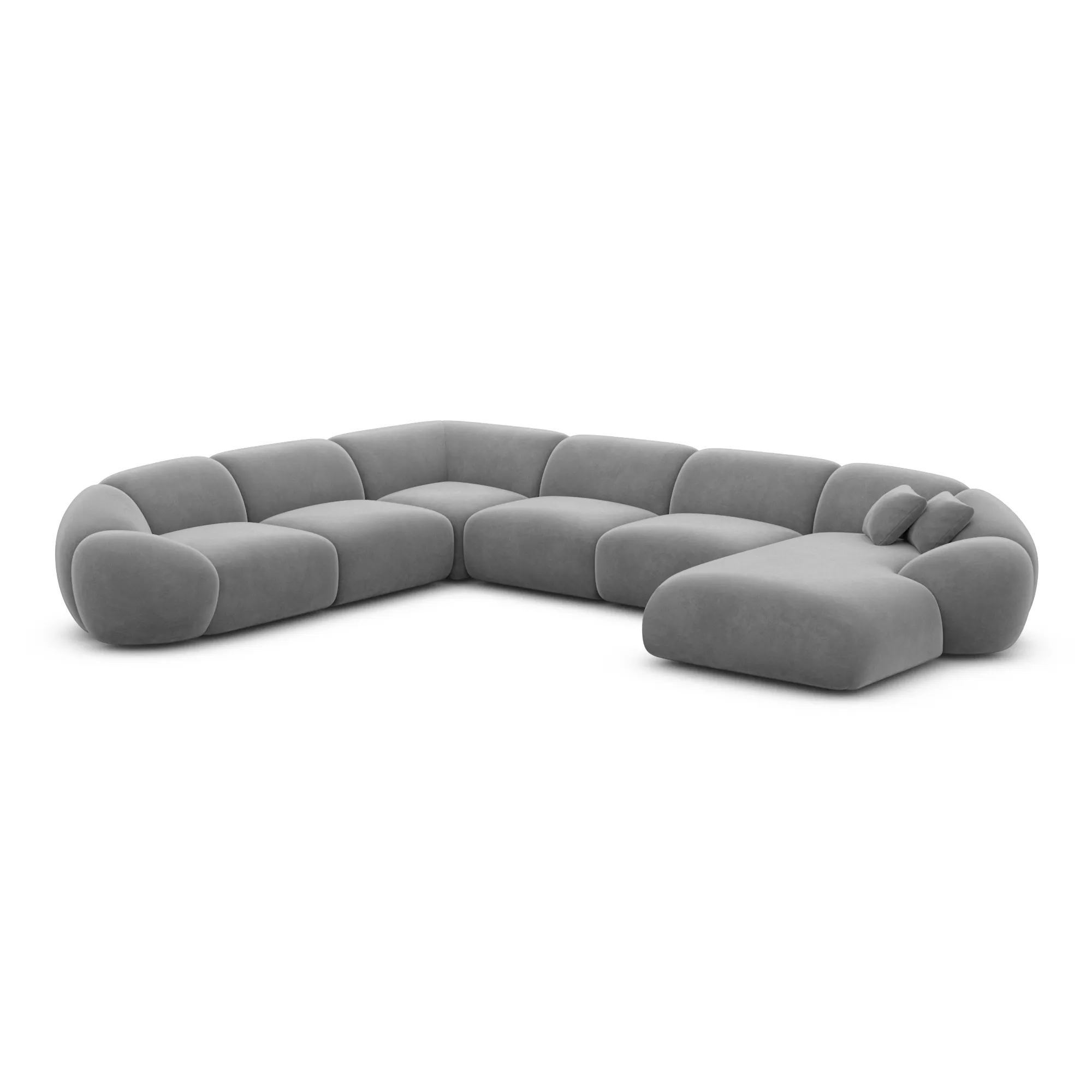 Samtstoff U-Form XXL Wohnlandschaft Solira – Bild 94